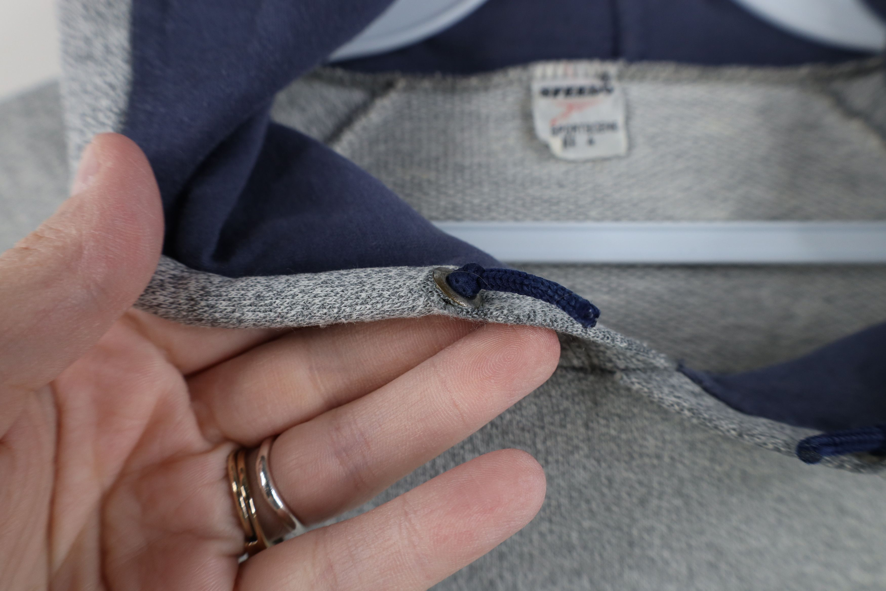 Speedo Vintage 70s Speedo Striped Hoodie Sweatshirt Heather Gray Size US M / EU 48-50 / 2 - 5 Thumbnail