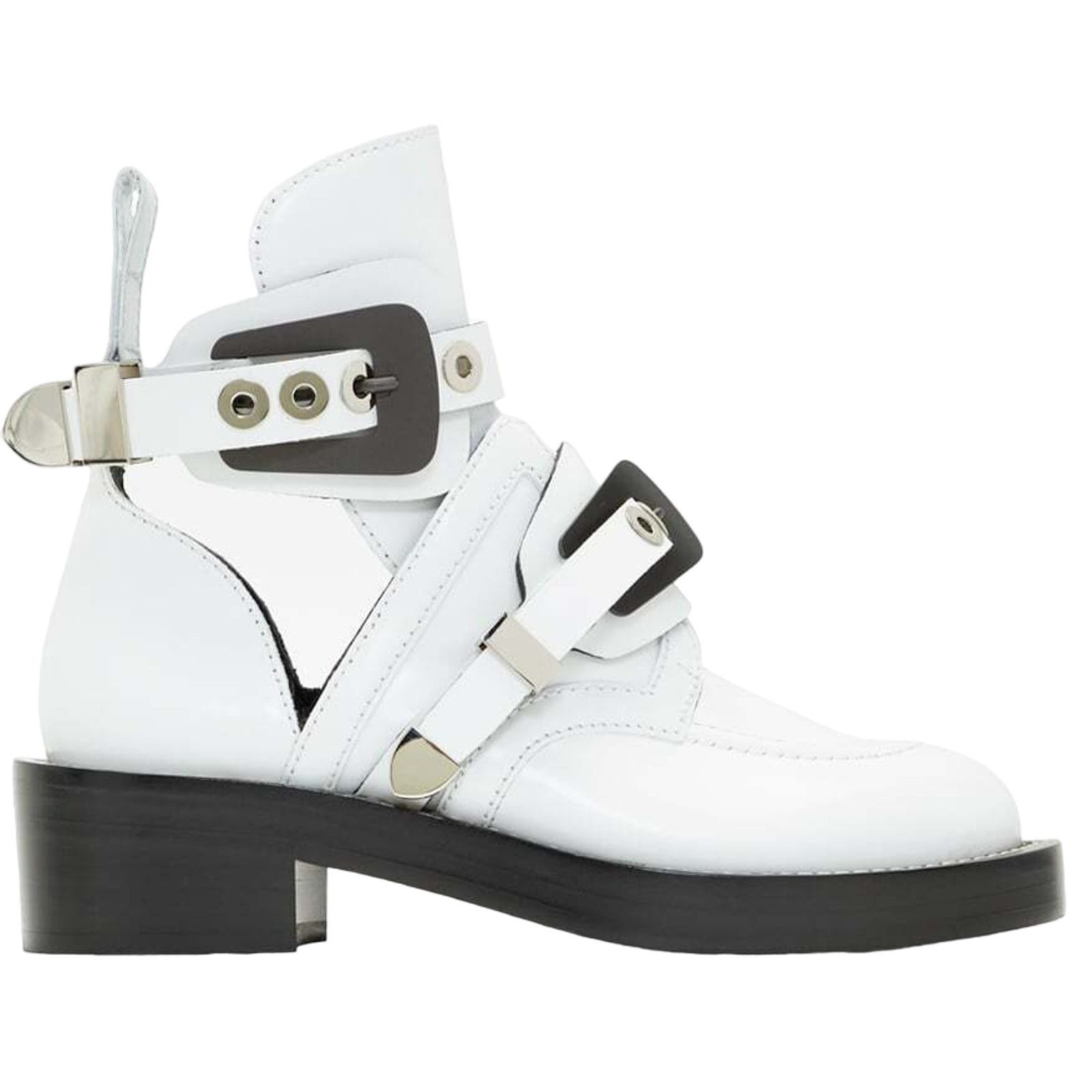 Balenciaga Balenciaga Ceinture White Black Leather Buckle Cut Out Size US 6 / IT 36 - 1 Thumbnail