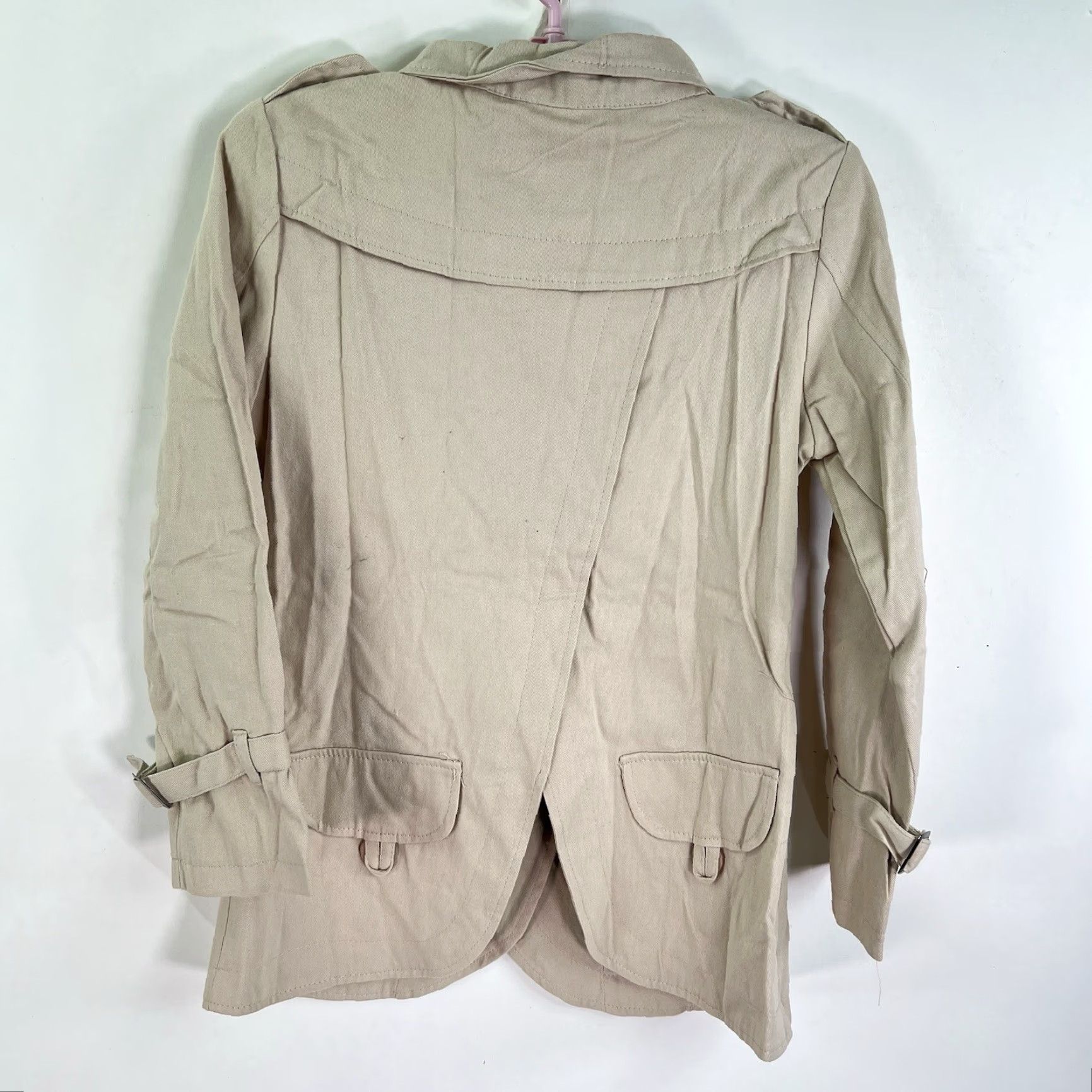 Max Mara VINTAGE Max Mara Trench Coat Womens S Beige Cotton Blend Long Sleeve Mid-Length Classic Designer Italy Size S / US 4 / IT 40 - 7 Thumbnail