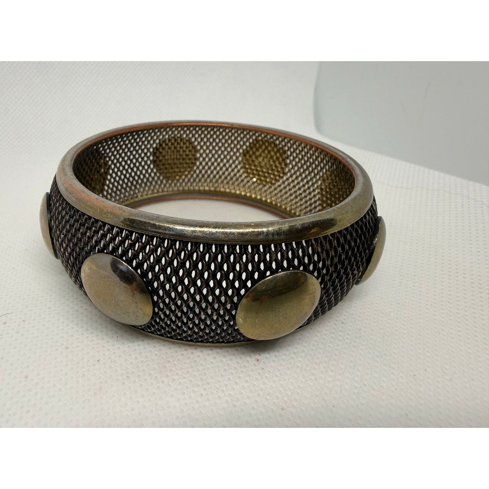Vintage Vintage 70s-90s Mesh Stud Bangle Bracelet Industrial 7.75” Size ONE SIZE - 17 Thumbnail