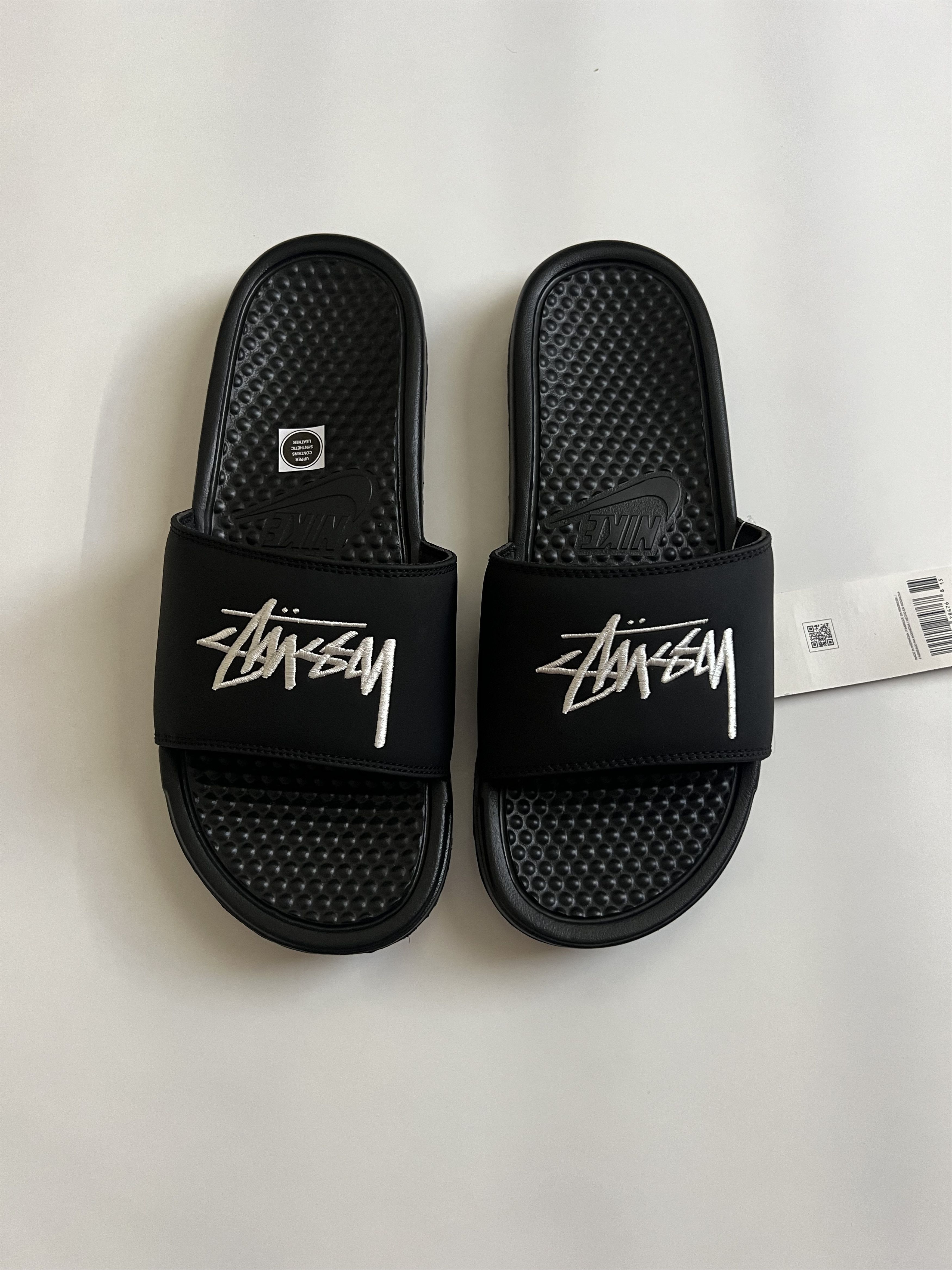 Nike × Stussy Size 8 - Nike x Stüssy Benassi Slide Black Suede Rubber(NEW) Size US 8 / EU 41 - 1 Thumbnail