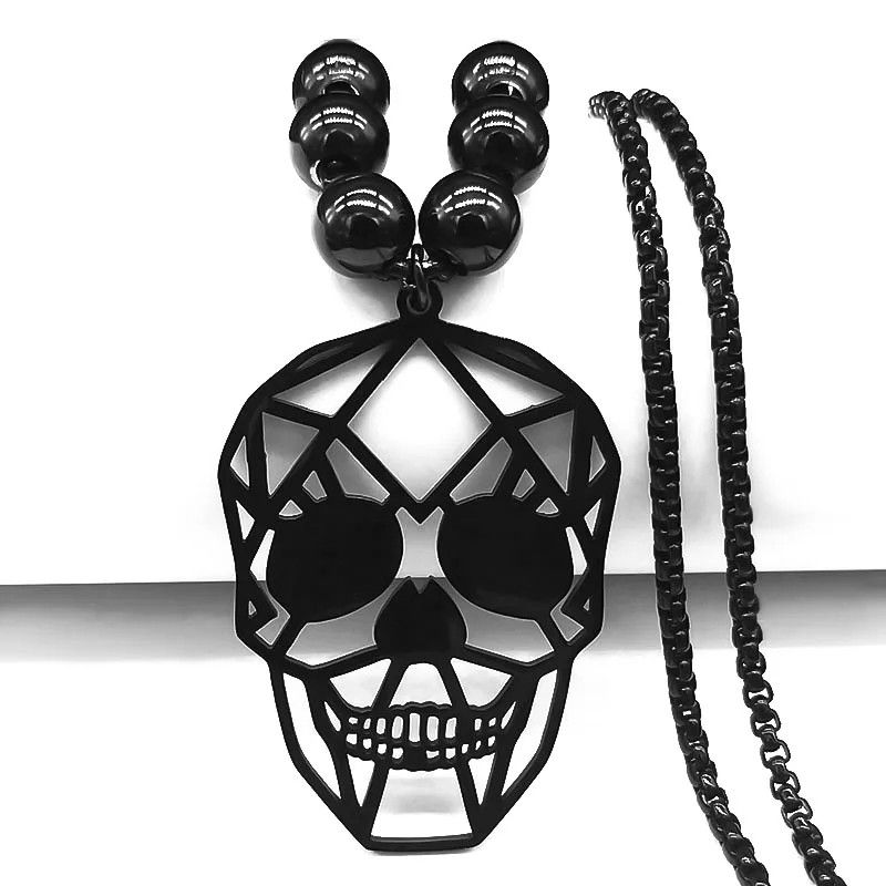 Jewelry Gothic Skull Pendant Charms Necklace Emblem Size ONE SIZE - 3 Thumbnail