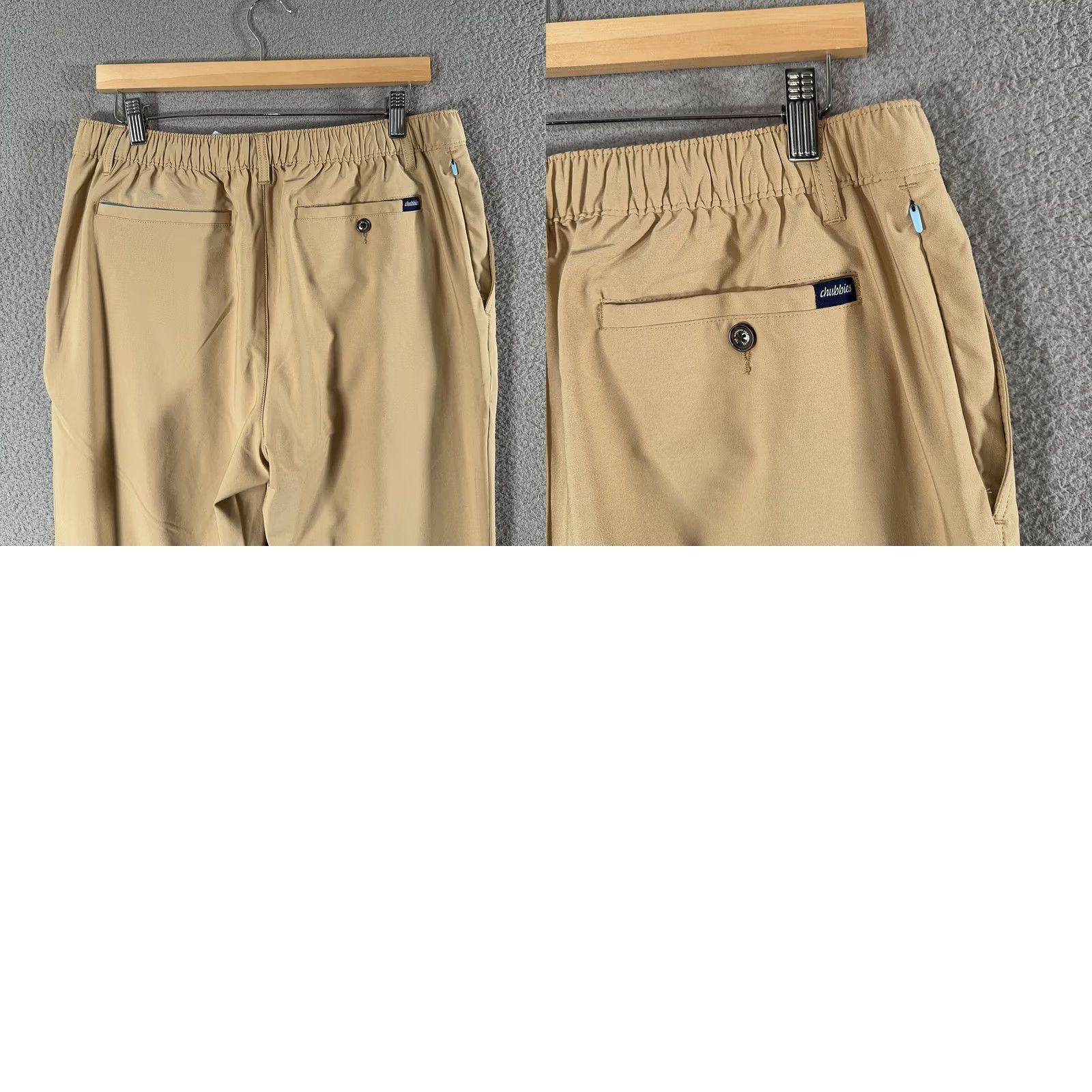Chubbies Chubbies Everywear Khakinators Pants Mens Large 32x30 Beige Slim Stretch Water Resistant Pockets Front Flat Front Drawstring Size US 33 - 9 Thumbnail
