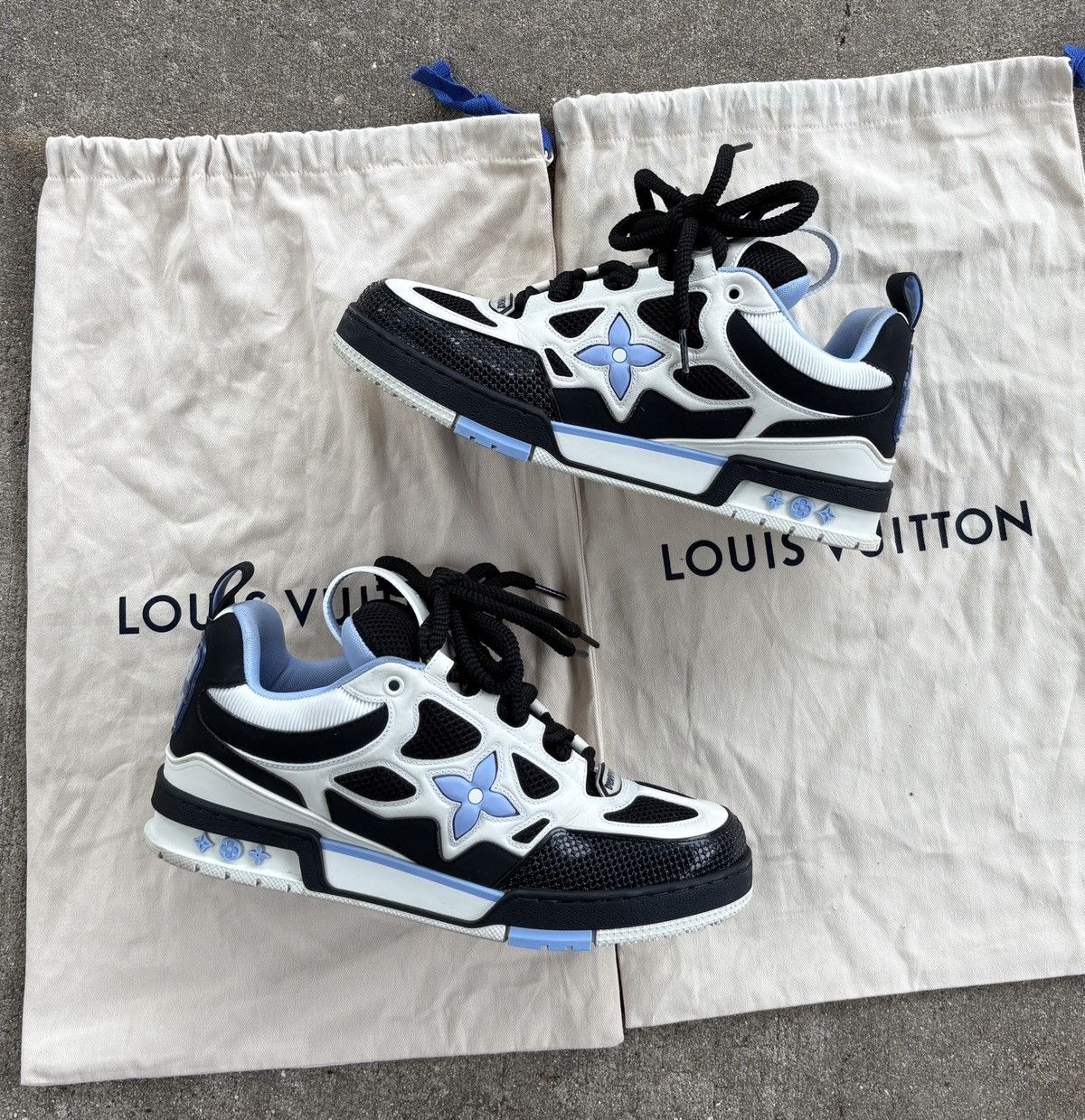 Pre-owned Louis Vuitton Skate ‘black/blue' Size 8lv 9us Shoes