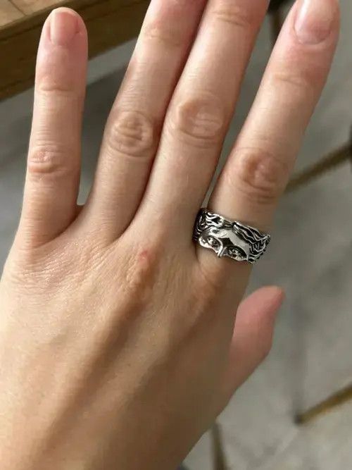 Jewelry Half Face Ring ( size 5 to 11 ) Size ONE SIZE - 1 Thumbnail
