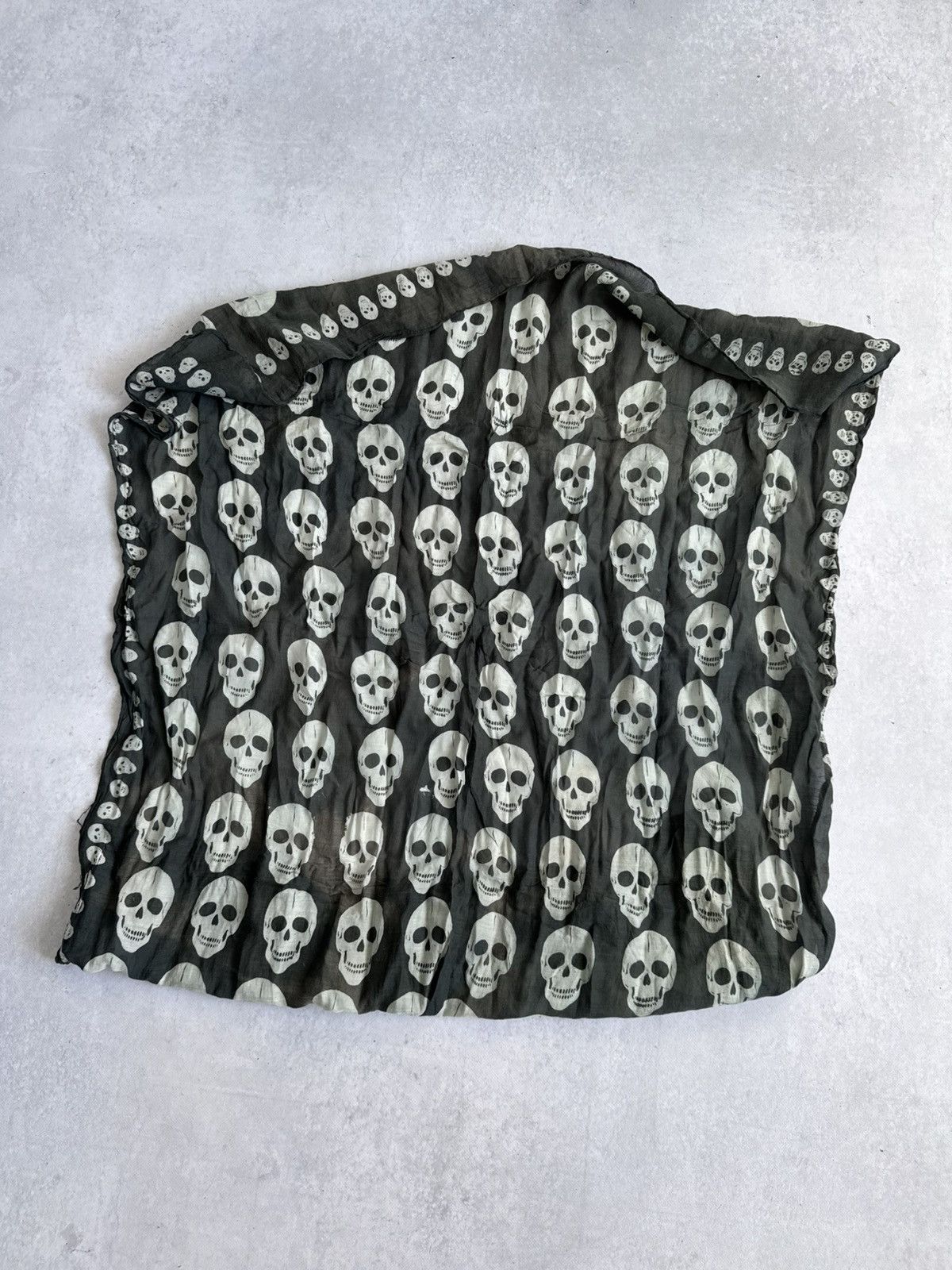 Other Vintage Alexandro McQueen Style Skull Overprint Distressed Size ONE SIZE - 3 Thumbnail