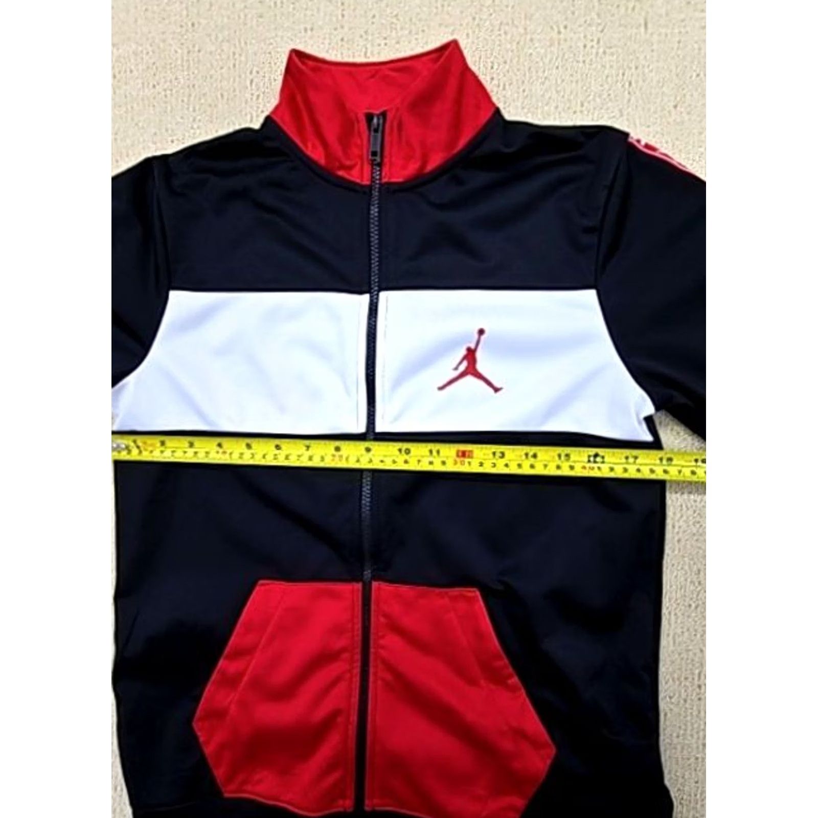 Jordan Brand Jordan Jumpman Classics Track Jacket Men XL Black/Red/White - Regular Fit, Zip-up, Polyester, Color Block, Casual/Athletic, Jacket Size US XL / EU 56 / 4 - 7 Thumbnail