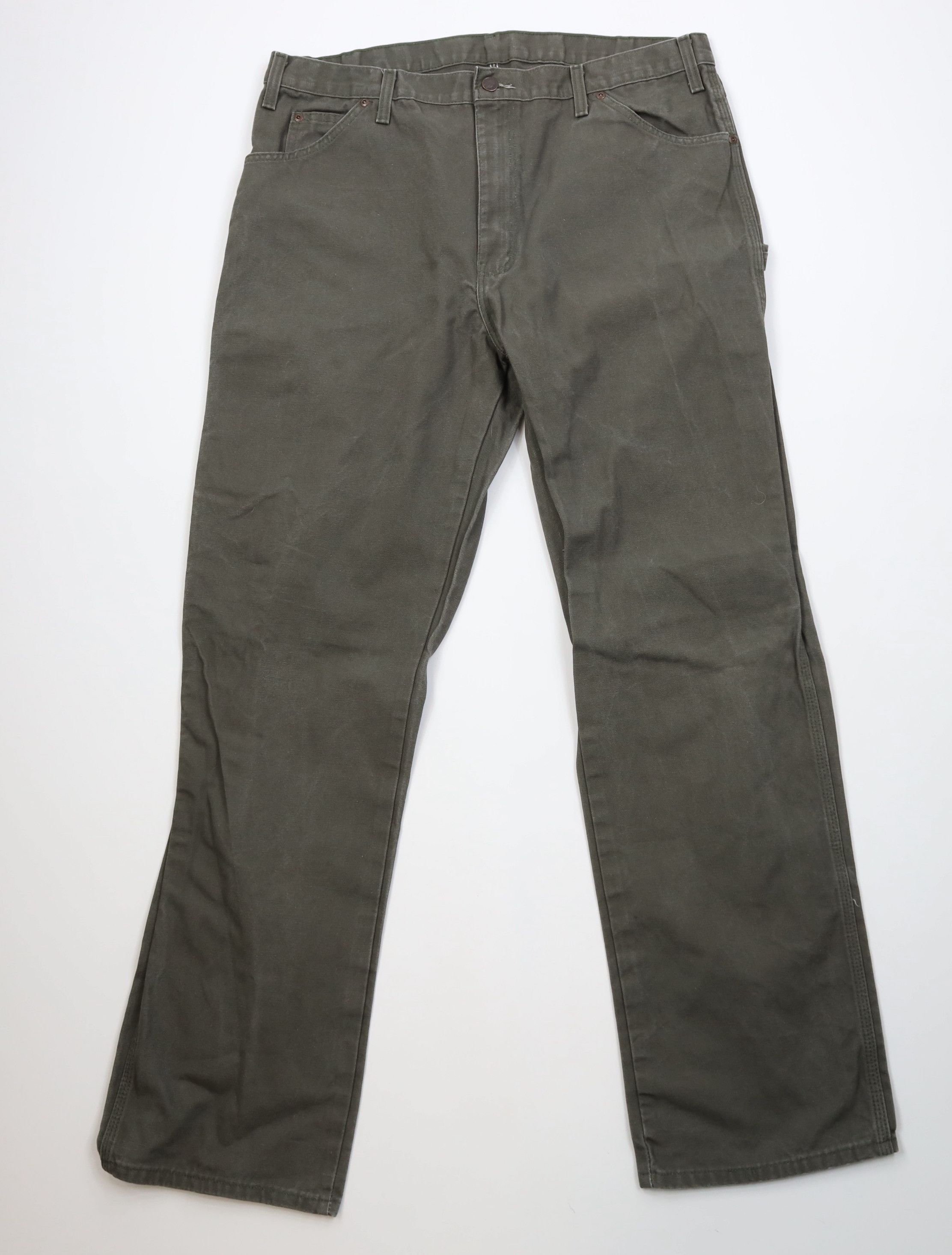 Dickies Vintage Y2K Dickies Wide Leg Canvas Dungaree Pants Green Size US 38 / EU 54 - 1 Thumbnail