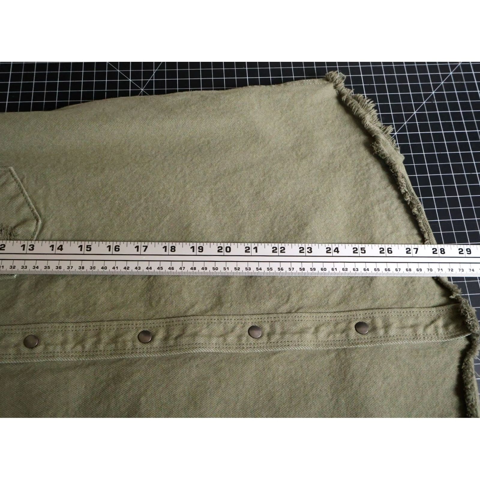 Zara Zara Distressed Denim Shirt Men Large Green Heavyweight Snap Button Western Button-Up Size US L / EU 52-54 / 3 - 6 Thumbnail