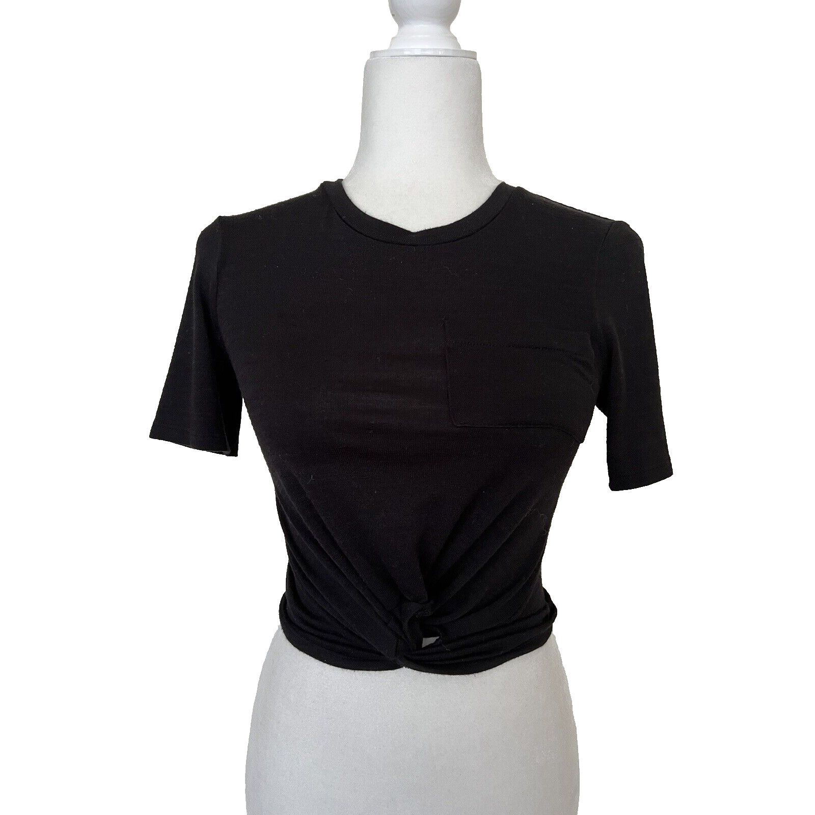Wildfang Wilfred free Aritzia black cropped Y2K top size XXS A000189 Size XXS / US 00 / IT 34 - 1 Thumbnail