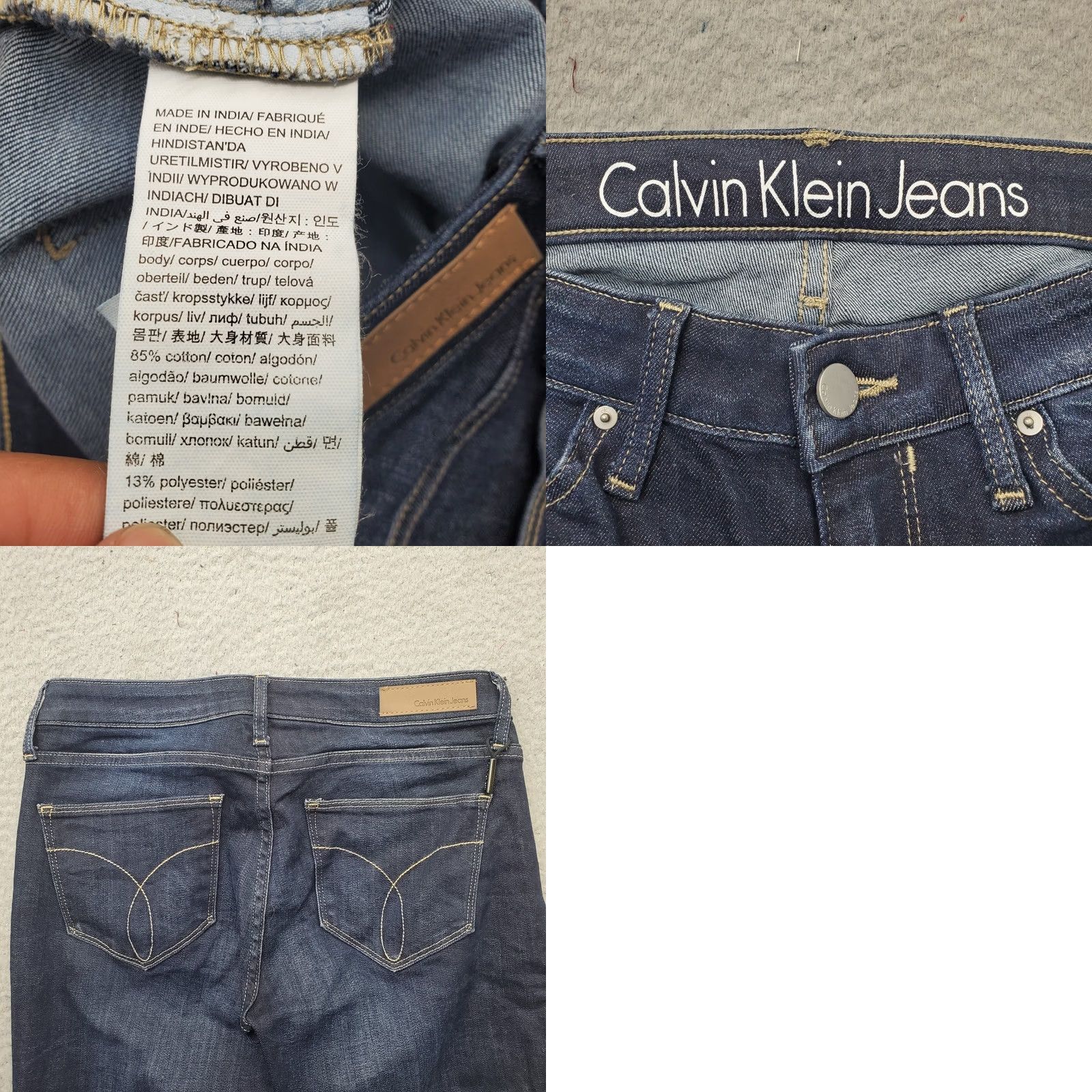 Calvin Klein Calvin Klein Jeans Womens Jeans 26 | Blue Denim Dark Wash Straight Leg Streetwear 26 Womens Size 26 Blue 5-Pocket Design Regular Fit Size 26" / US 2 / IT 38 - 8 Thumbnail