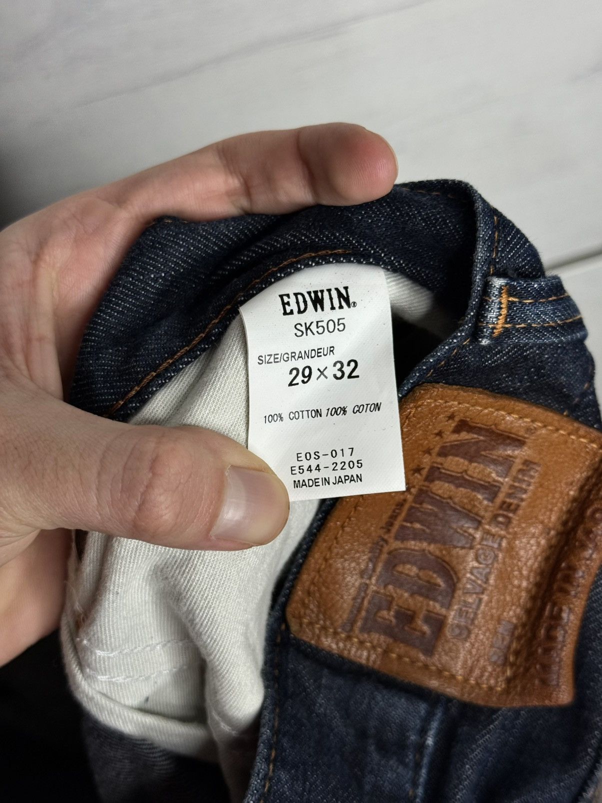 Edwin Edwin Japan SK505 Raw Selvage Denim Cinch Back Vintage Rare Size US 29 - 12 Thumbnail