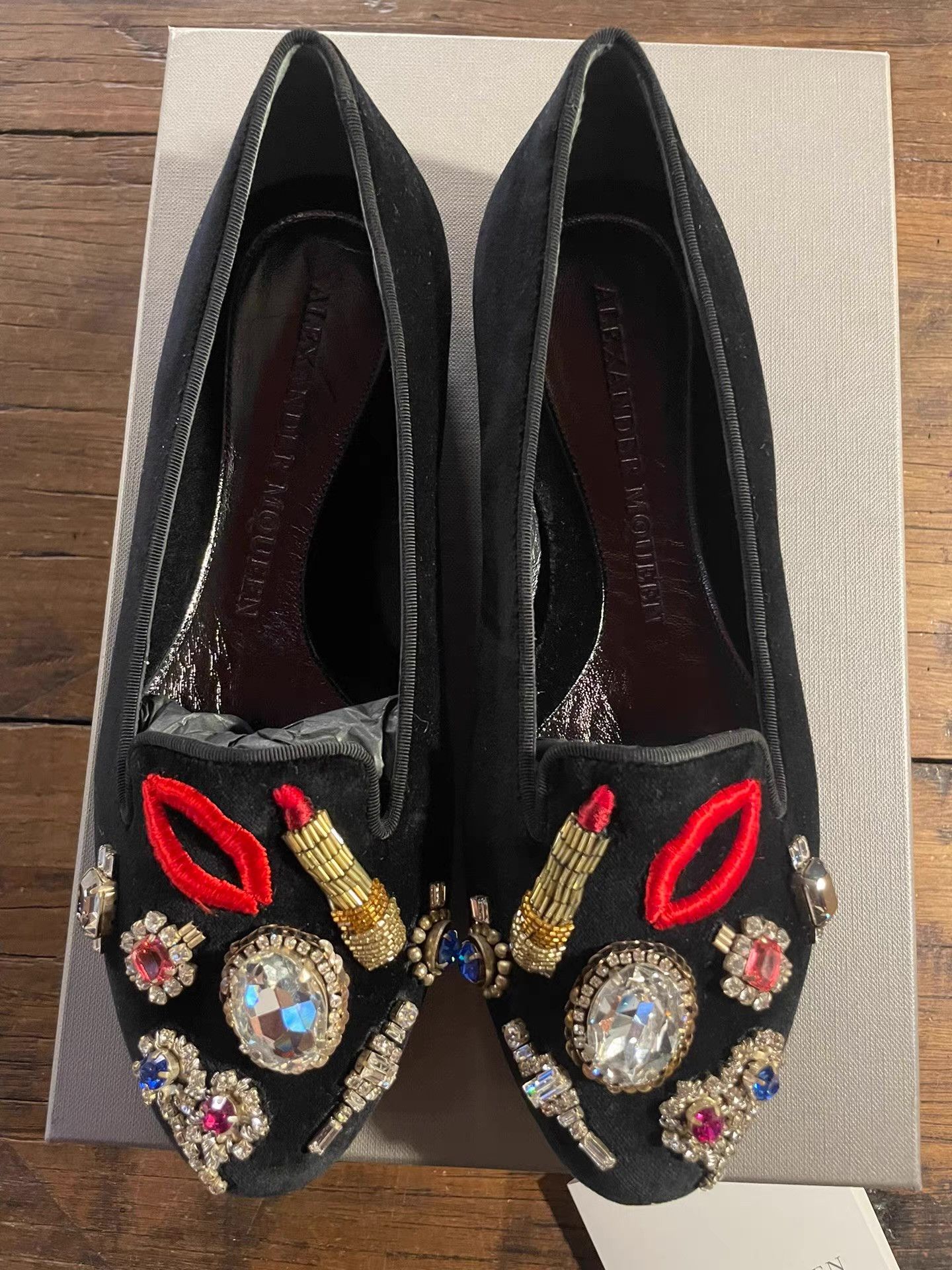 Alexander McQueen Alexander McQueen 16FW Jewel‑Embroidered Loafers Ｑ25 Size US 7 / IT 37 - 4 Thumbnail