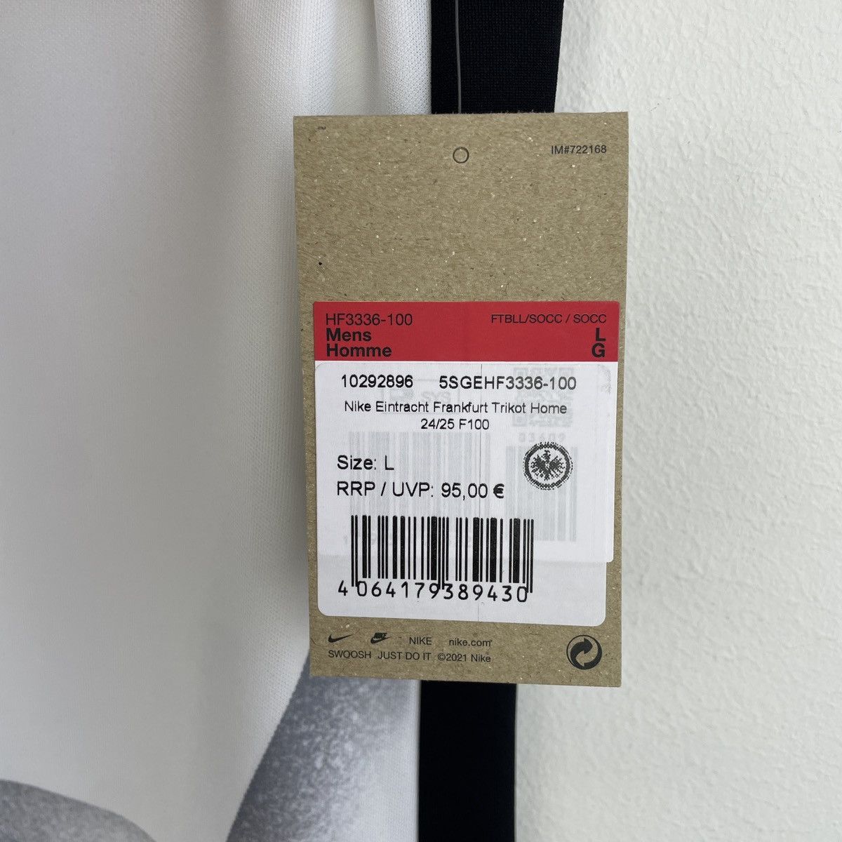 Nike Eintracht Frankfurt Home Nike Jersey Men 2024/2025 Slim Fit Size US L / EU 52-54 / 3 - 6 Thumbnail