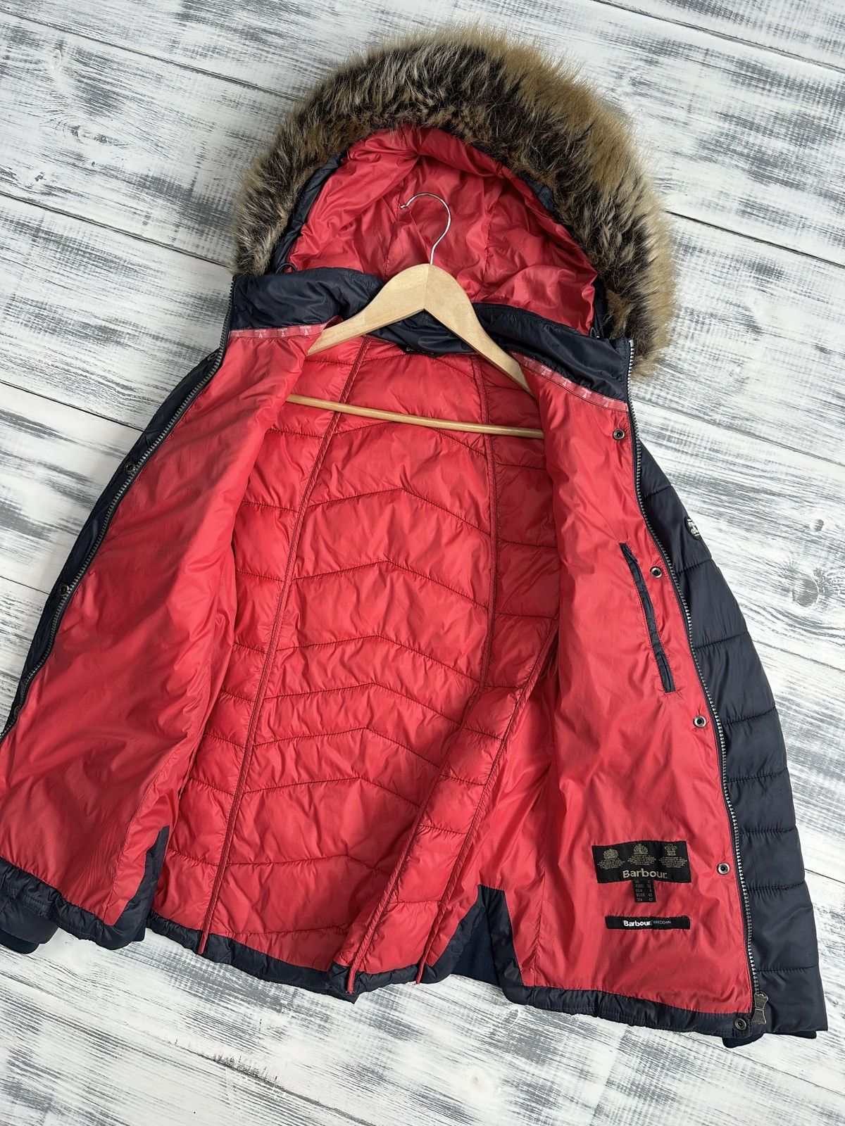 Barbour BARBOUR Bernera Quilt Puffer Jacket Hooded Faux Fur Trim Size M / US 6-8 / IT 42-44 - 3 Thumbnail