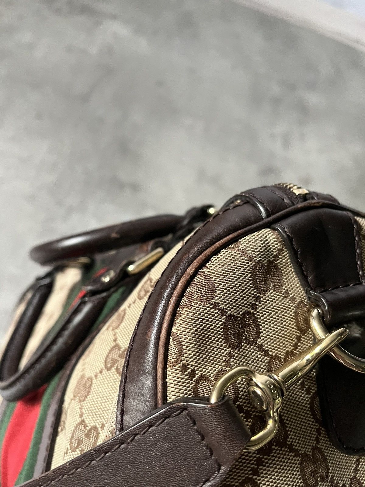 Gucci Vintage Gucci Boston bag leather beige brown Size ONE SIZE - 13 Thumbnail