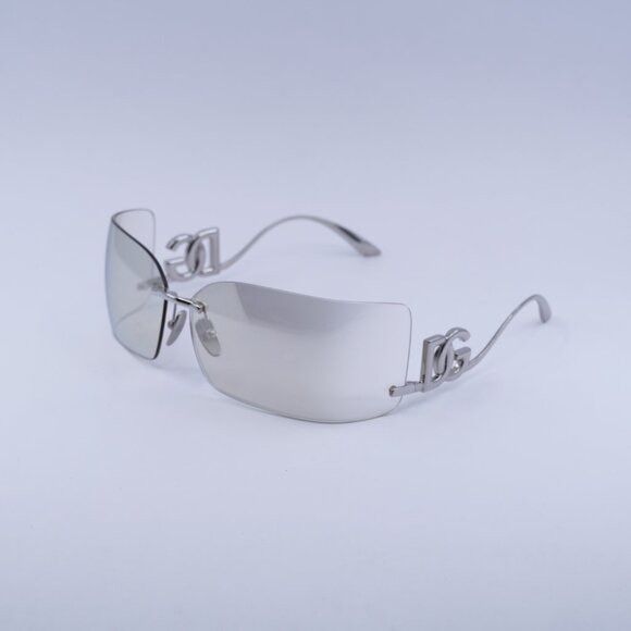 Dolce & Gabbana Dolce & Gabbana DG2319 05/6G Sunglasses Silver Rectangle Size ONE SIZE - 7 Thumbnail