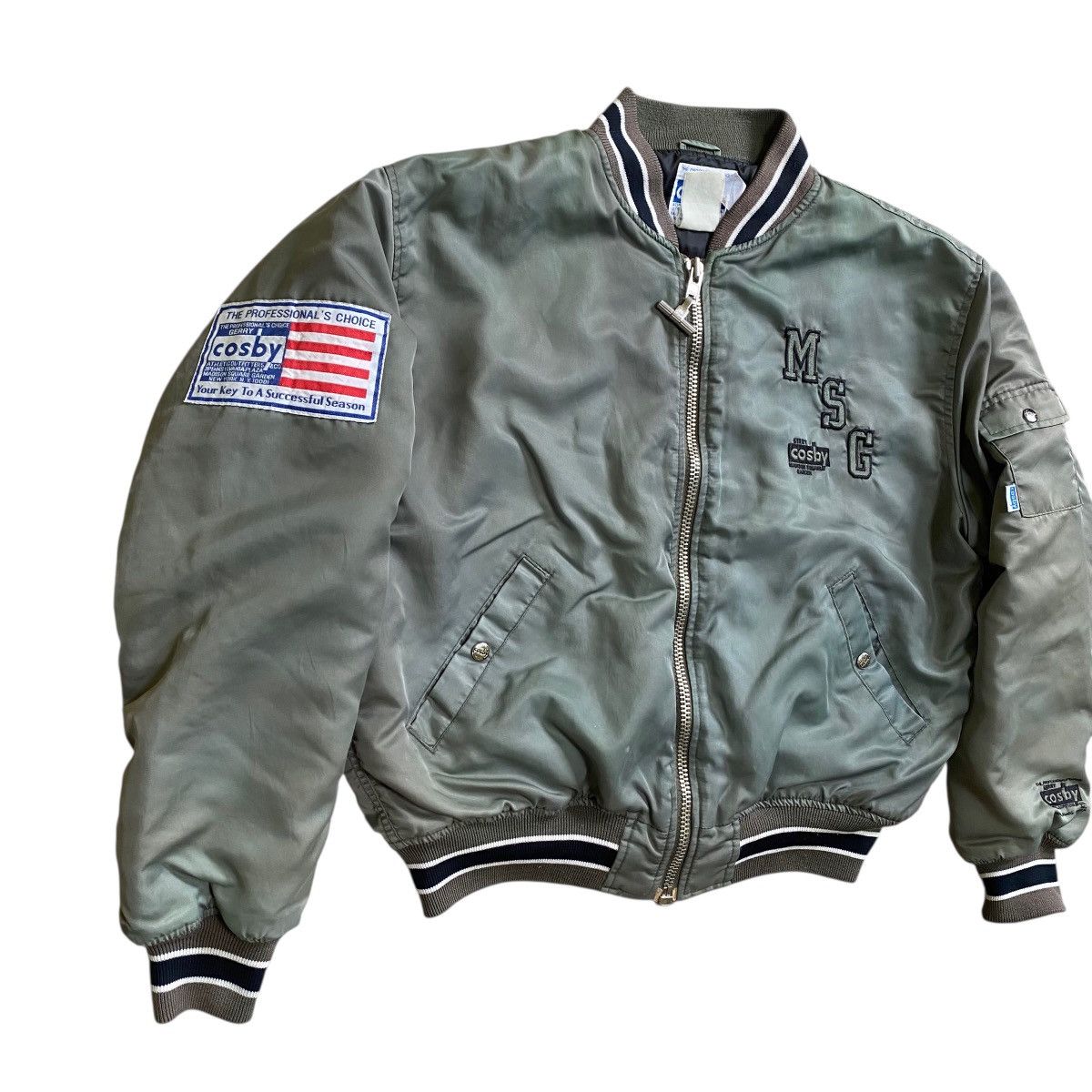 Vintage 💥80s GERRY COSBY BOMBER JACKET BIG LOGO Size US XL / EU 56 / 4 - 3 Thumbnail