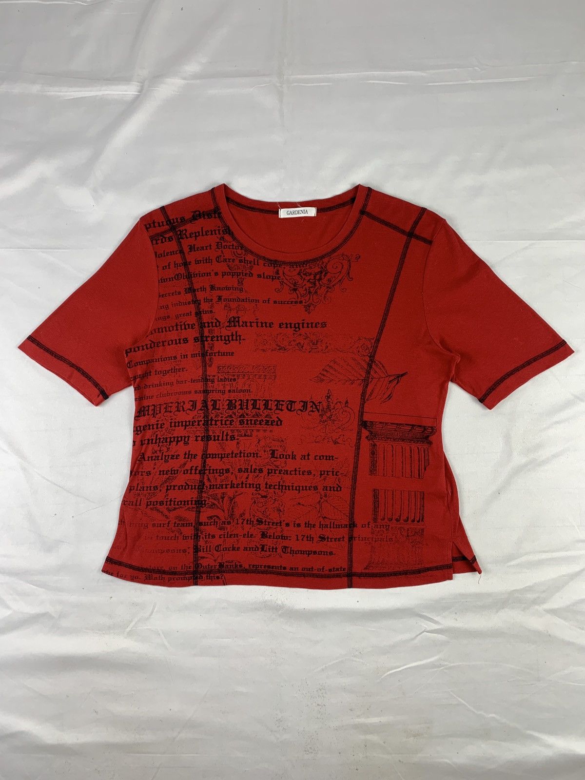 Seditionaries 2000s Gardenia Japan Red Poem Goth Graphic Contrast Tee Size M / US 6-8 / IT 42-44 - 1 Thumbnail