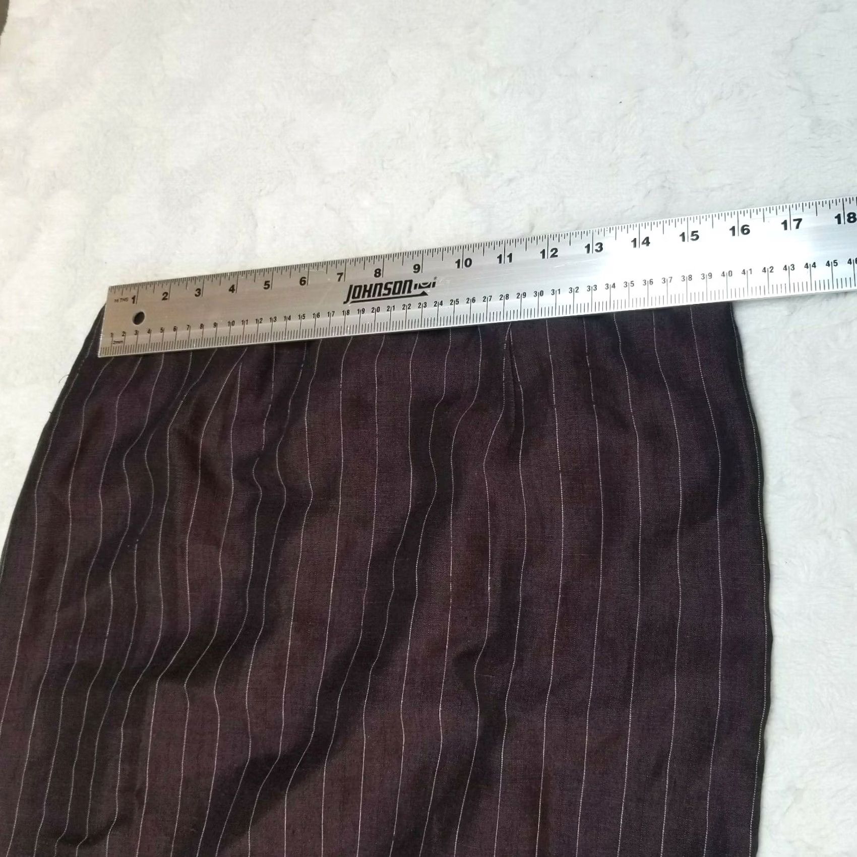 Vintage Dana Buchman Womens Brown Striped Linen Blend Career Pencil Skirt Size 10 Zip Size 32" / US 10 / IT 46 - 4 Thumbnail