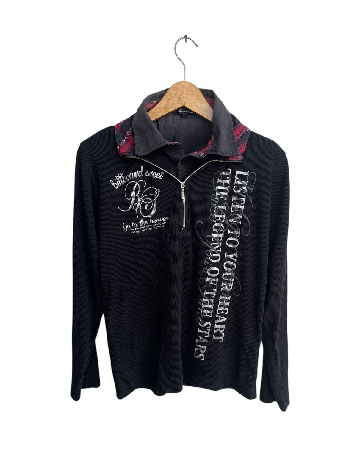 Mind Games Double Layers Tartan Punk Zipper Longsleeve