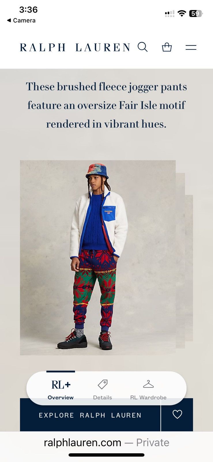 Polo Ralph Lauren Fair Isle Fleece Jogger pants Holiday nwt 248.00 Size US 36 / EU 52 - 3 Thumbnail
