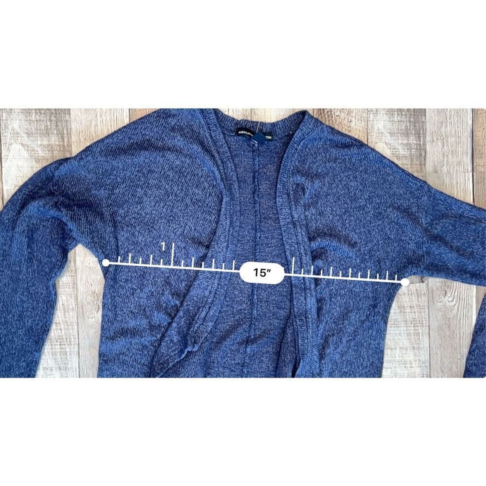 American Eagle Outfitters American Eagle Blue Open Shrug Cardigan Sweater MEDIUM Size M / US 6-8 / IT 42-44 - 6 Thumbnail