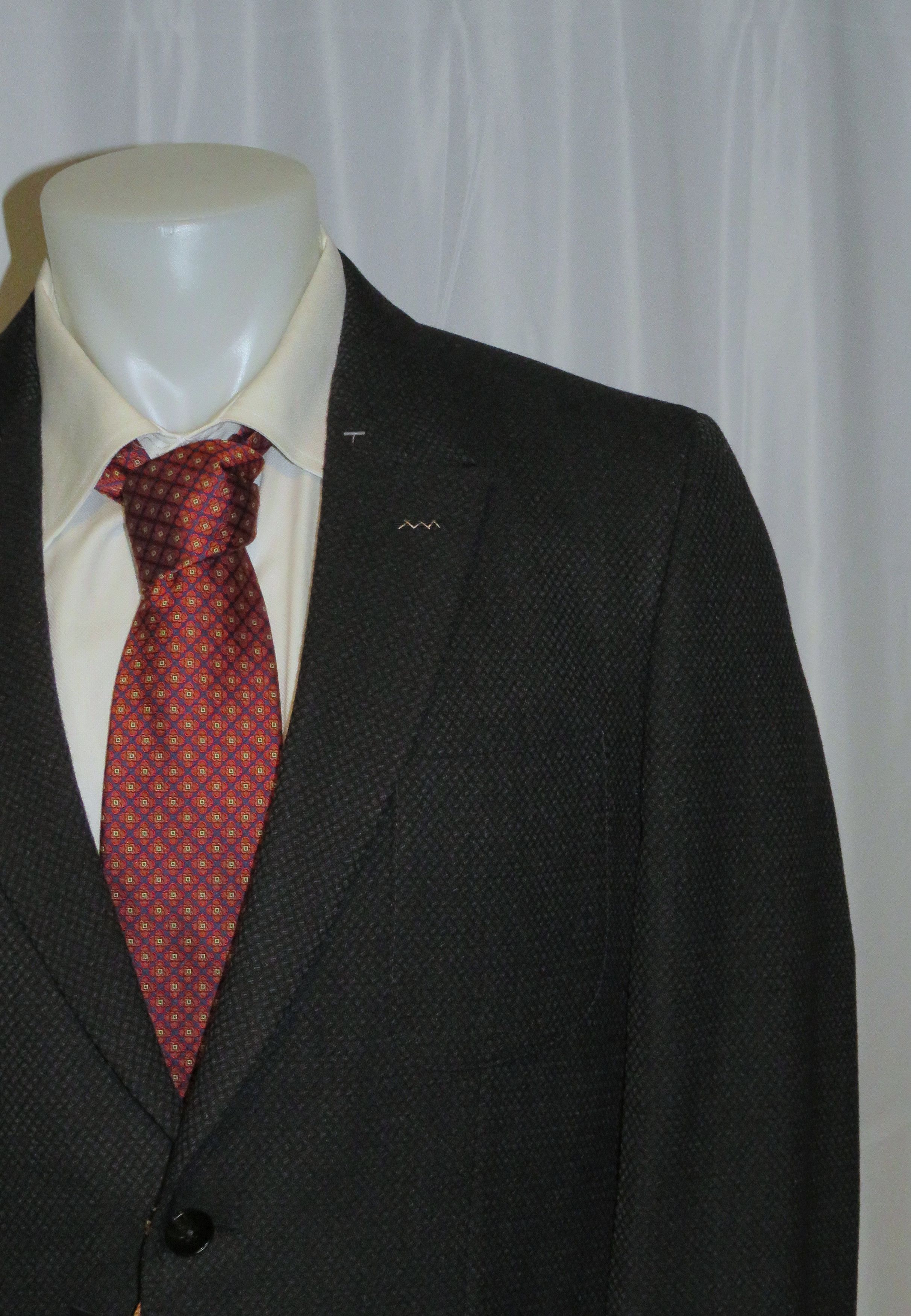 Ermenegildo Zegna Couture Dark Blue Geometric Two Button Sport Coat 42L NWT Size 42L - 5 Thumbnail