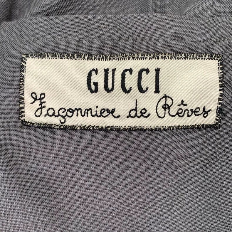 Gucci Gucci Logo letter patch gray linen elastic waist straight t Size US 32 / EU 48 - 7 Thumbnail