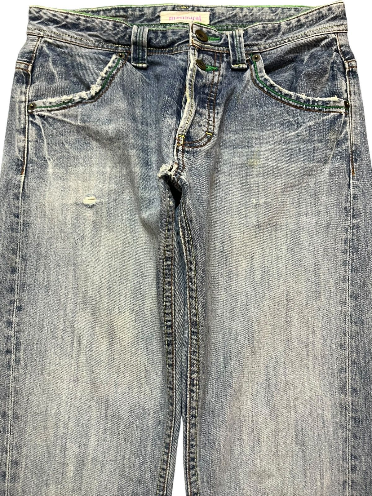 Japanese Brand Vintage Mcnaural Grunge Faded Distressed Denim Size US 30 / EU 46 - 2 Thumbnail