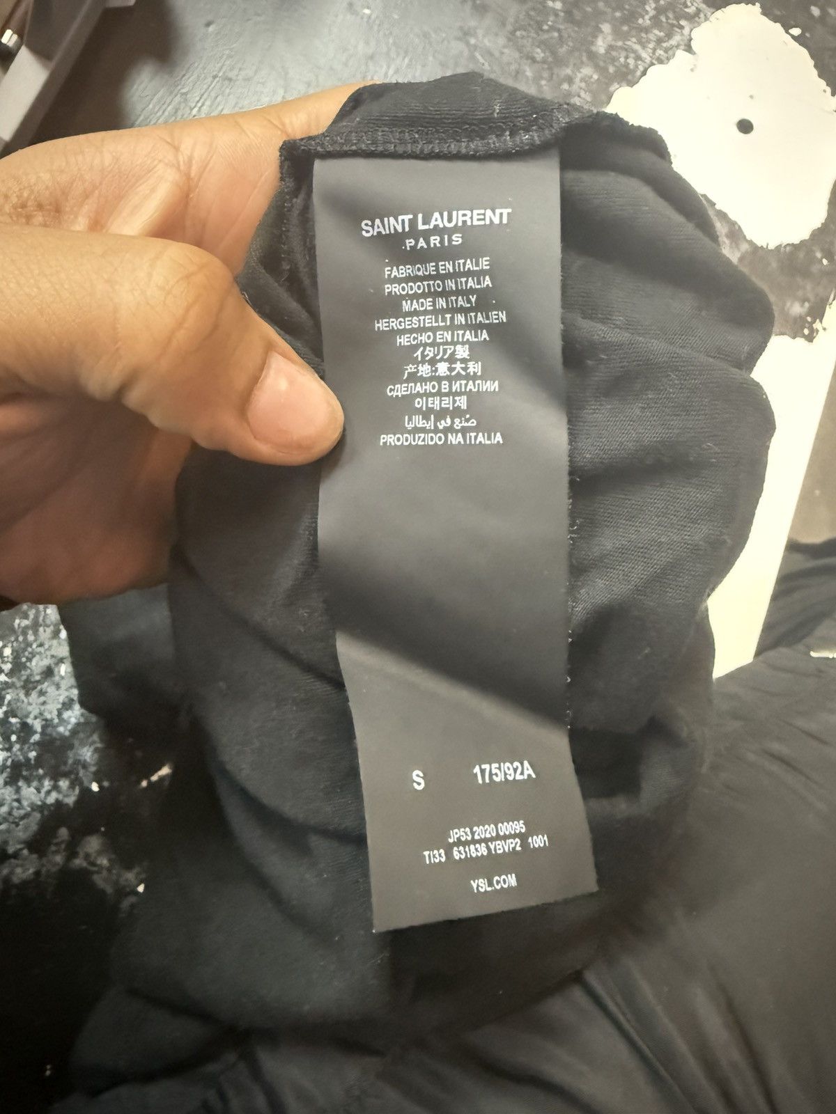 Saint Laurent Paris Saint Laurent Black tee Size US S / EU 44-46 / 1 - 5 Thumbnail