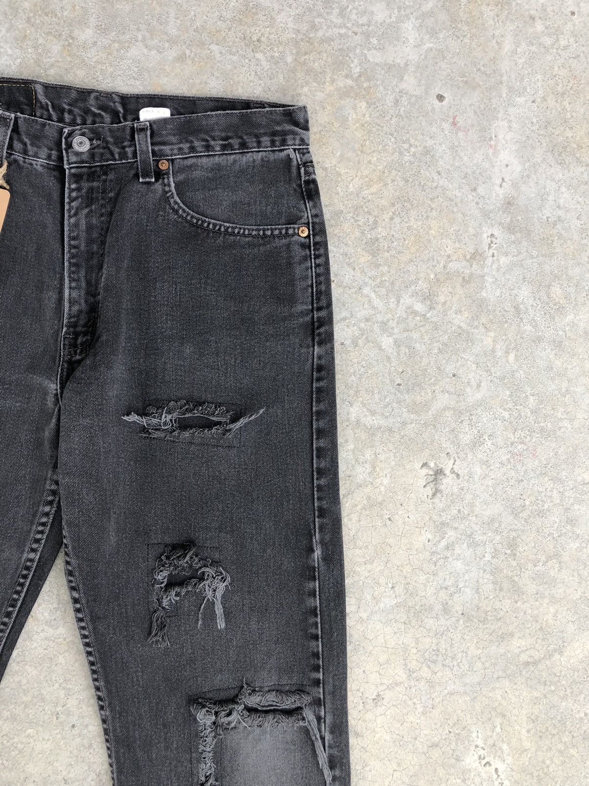 If Six Was Nine Vintage Levis 505 Patchwork Distressed Jeans Size US 33 - 5 Thumbnail