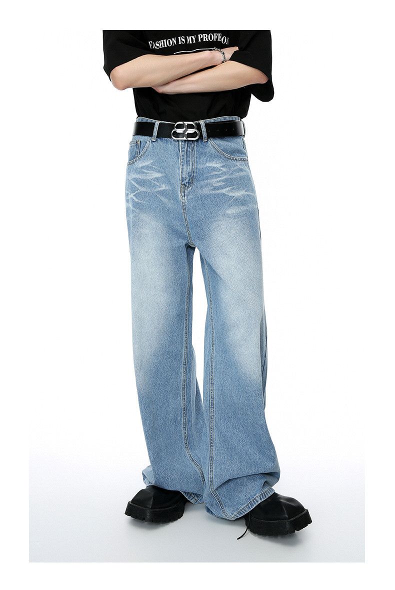 Japanese Brand Vintage American whisker loose straight jeans y2k Size US 32 / EU 48 - 1 Thumbnail