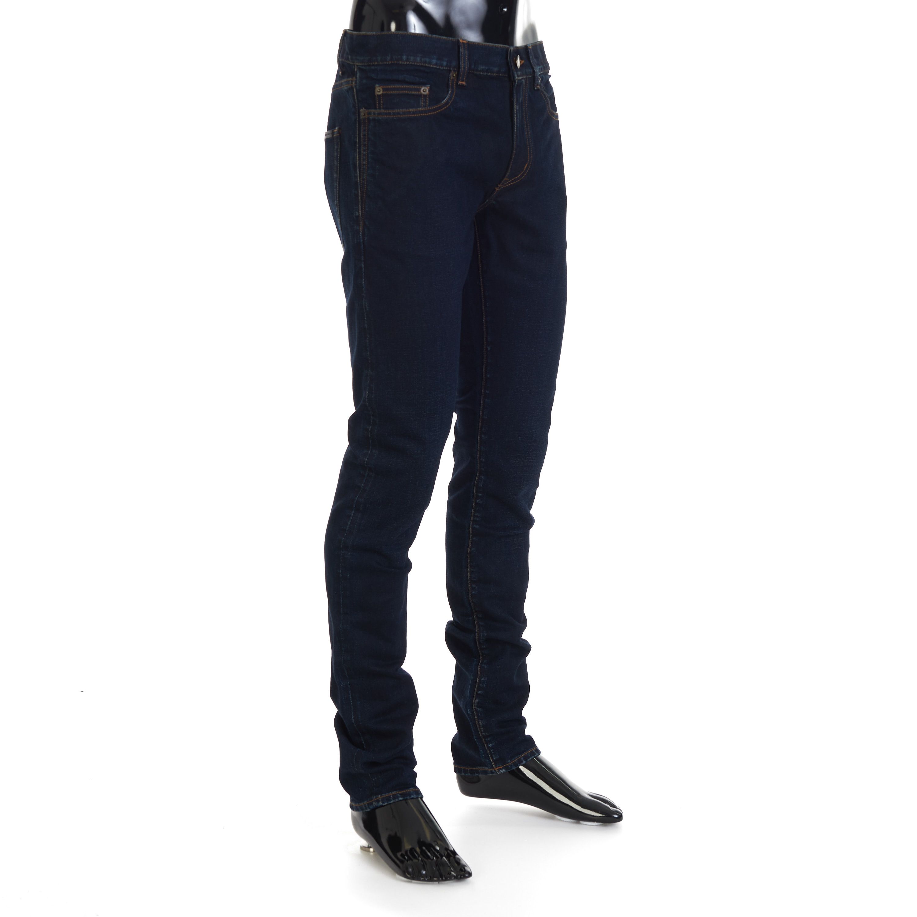 Saint Laurent Paris Dark Blue Stretch Cotton Jeans - Skinny-Fit, Low Waist Size US 29 - 8 Thumbnail