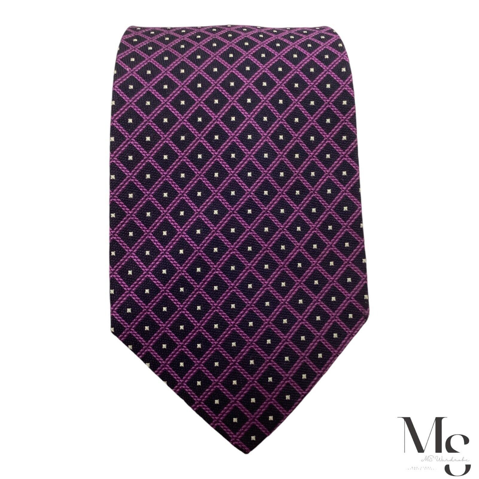 Faconnable FAÇONNABLE Purple Geometric Silk Tie Hand Made In France W: Size ONE SIZE - 3 Thumbnail