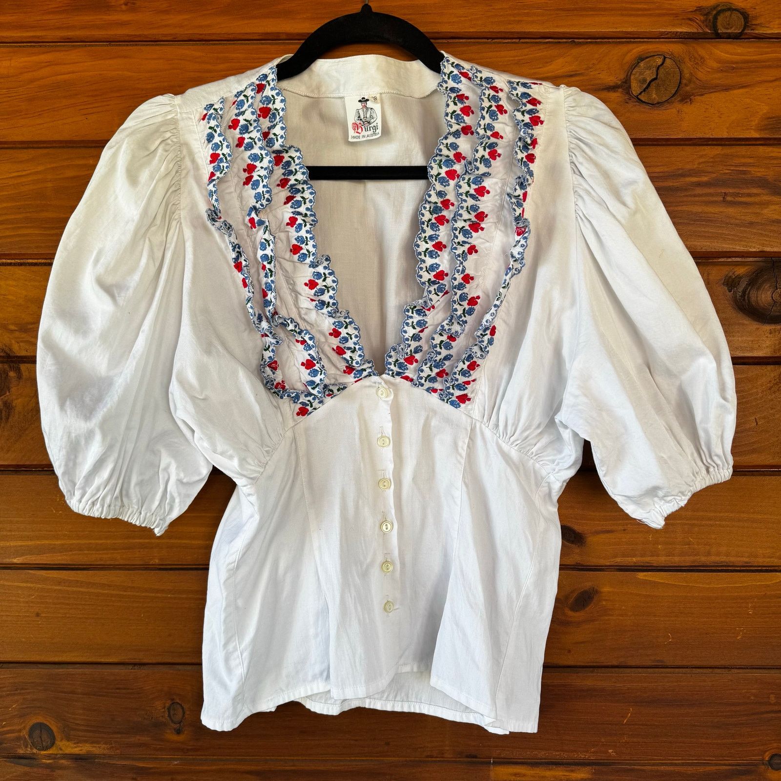 Vintage Vintage CottageCore Cotton Puff Sleeve White Blouse Size S / US 4 / IT 40 - 1 Thumbnail