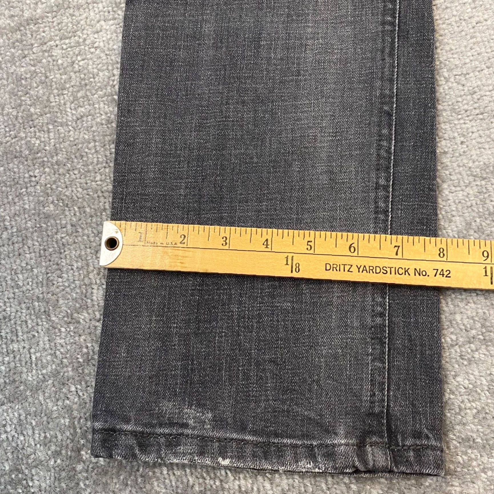 Wrangler WRANGLER Spencer Jeans Mens 36x34 Gray Washed Straight Denim Distressed Pocket 5-Pocket Western Belt Loops Regular Fit Pants Men Size US 36 / EU 52 - 3 Thumbnail