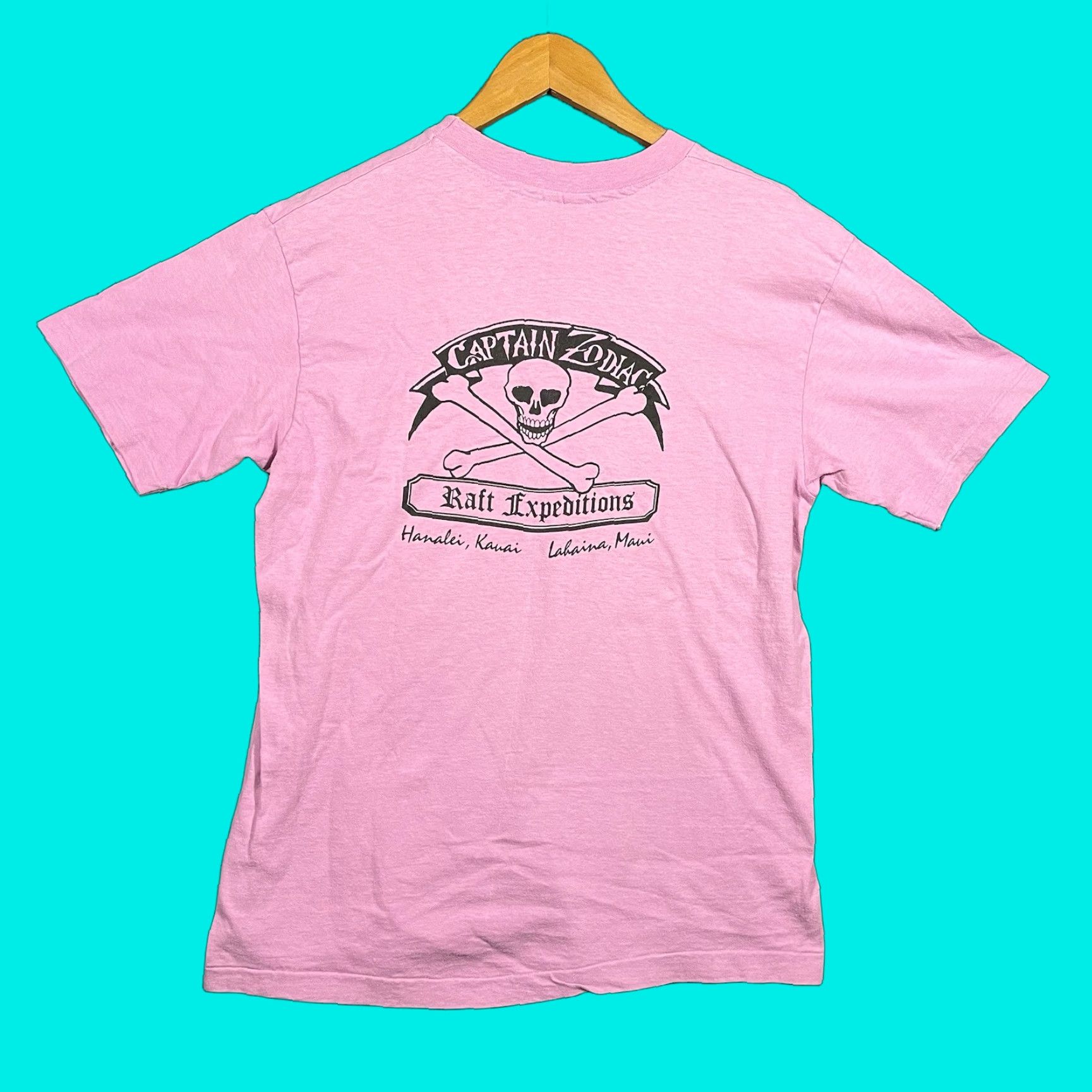 Hanes VINTAGE Captain Zodiac Raft Expeditions Hawaii Maui Mens Large Pink Short Sleeve T-Shirt 80s Stitch Brand Hanes Menss? Size US L / EU 52-54 / 3 - 1 Thumbnail