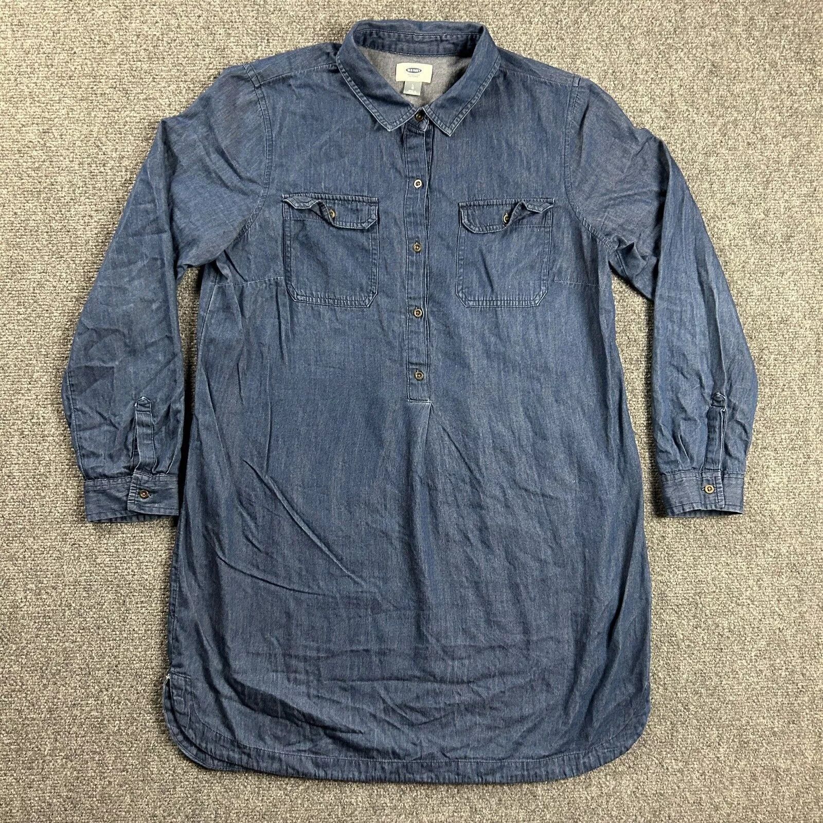 Old Navy Old Navy Dress Womens Large Shirt Midi Chambray Button Up Size L / US 10 / IT 46 - 1 Thumbnail