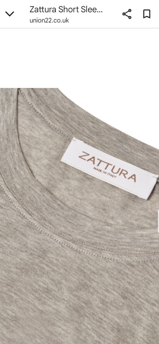 Other Zattura: Short Sleeve Mercerised T-shirt (Grey Marl) Size US XXL / EU 58 / 5 - 3 Thumbnail