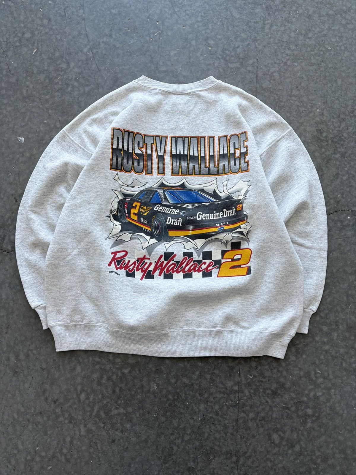 Nutmeg Vintage 90s Nascar Rusty Wallace Double Sided Sweatshirt Size US XL / EU 56 / 4 - 4 Thumbnail