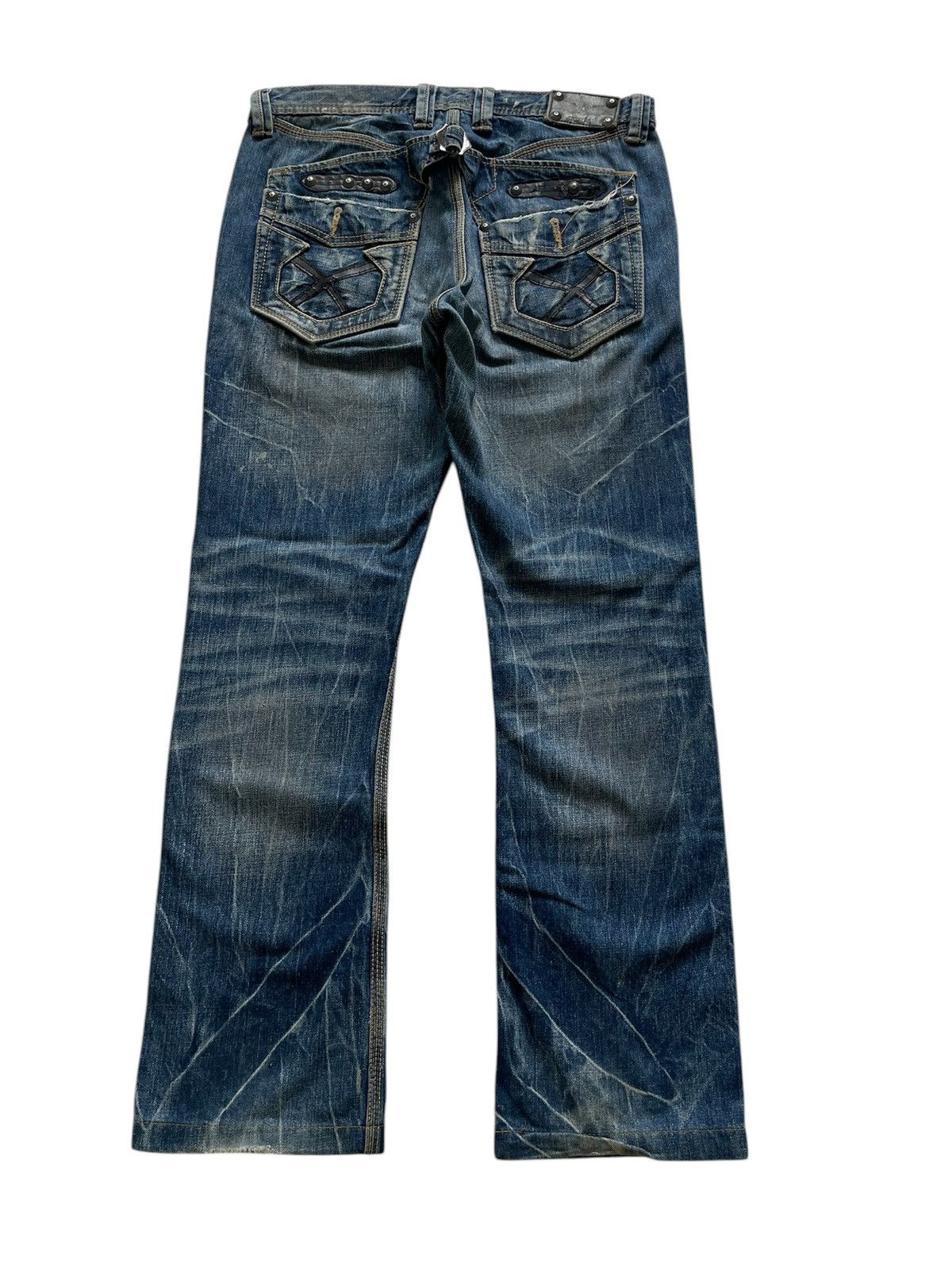 If Six Was Nine × Japanese Brand × Le Grande Bleu (L.G.B.) Rare Vintage Japanese Brand Flare Buckle Back Jeans Size US 32 / EU 48 - 2 Thumbnail