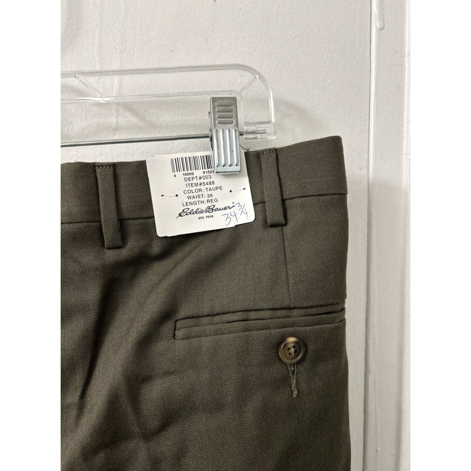Eddie Bauer Eddie Bauer Dress Pants Mens 36x35 Taupe 100% Wool YKK Relaxed Fit Pleated NWT Wool Dress Pants Mens Taupe 36x35 NWT Relaxed Fit Size US 36 / EU 52 - 4 Thumbnail