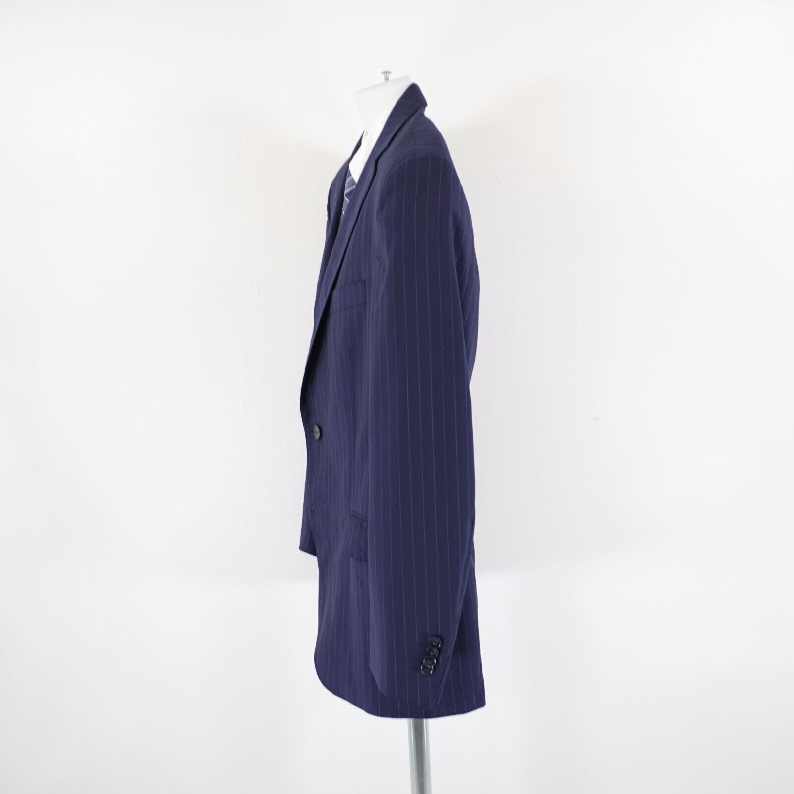 Peter Millar Peter Millar Blue Wool Striped Suit Jacket 38R 2 Button Tagg Size 38R - 5 Thumbnail