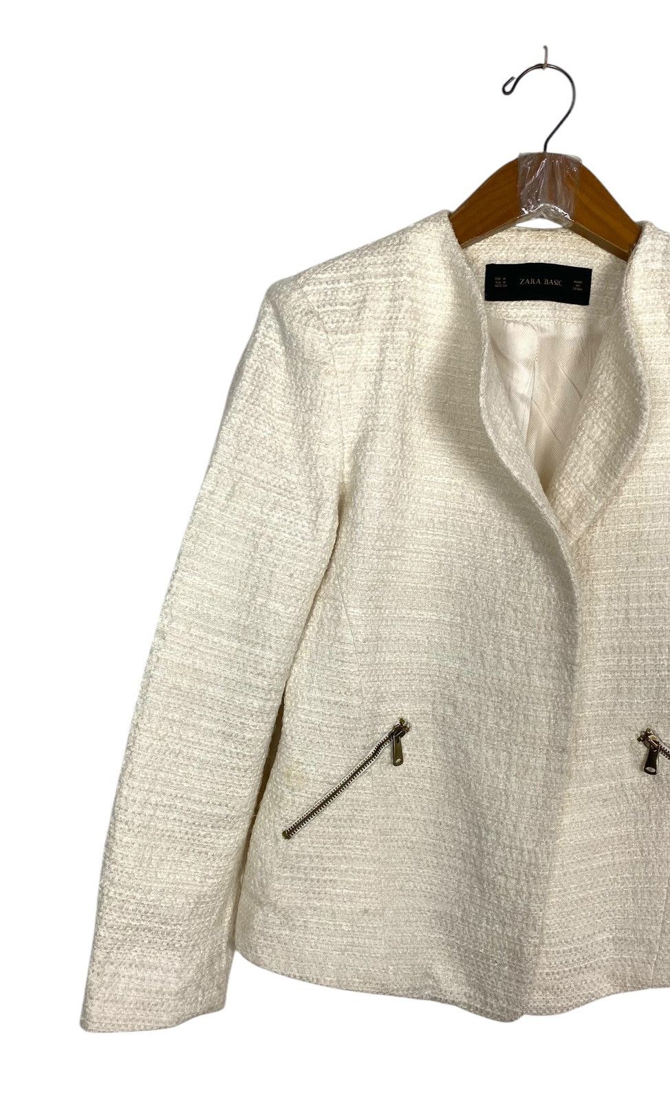 Zara Rare‼️ Zara Basic Crop Open Front Long Sleeve Lined Blazer Size M / US 6-8 / IT 42-44 - 2 Thumbnail