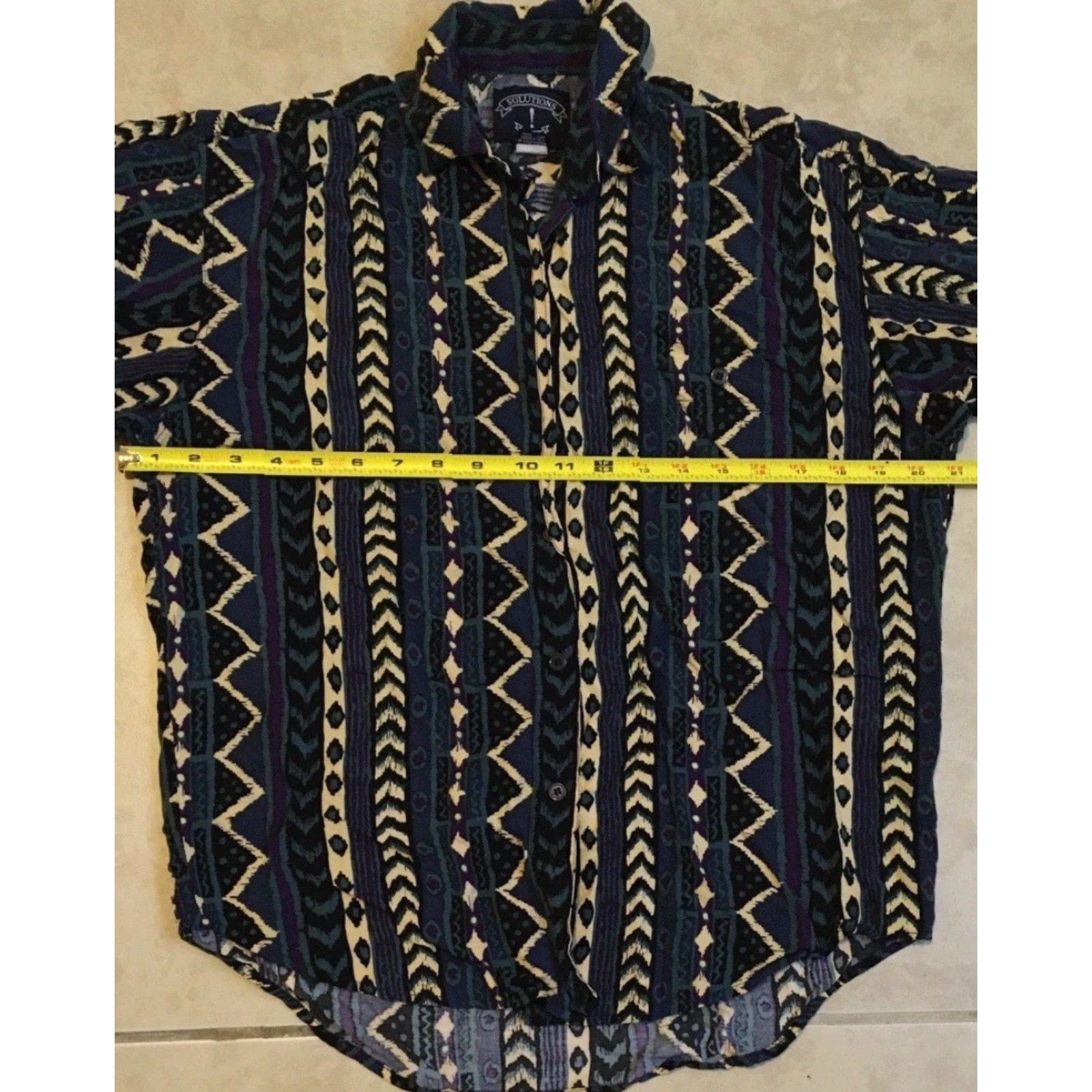 Gotcha VINTAGE 90s Abstract Art All Over Print Button-Up Shirt M Women Blue Rayon Short Sleeve Grunge Gotcha Op 80s Surf Beach Vaporwave Size M / US 6-8 / IT 42-44 - 5 Thumbnail
