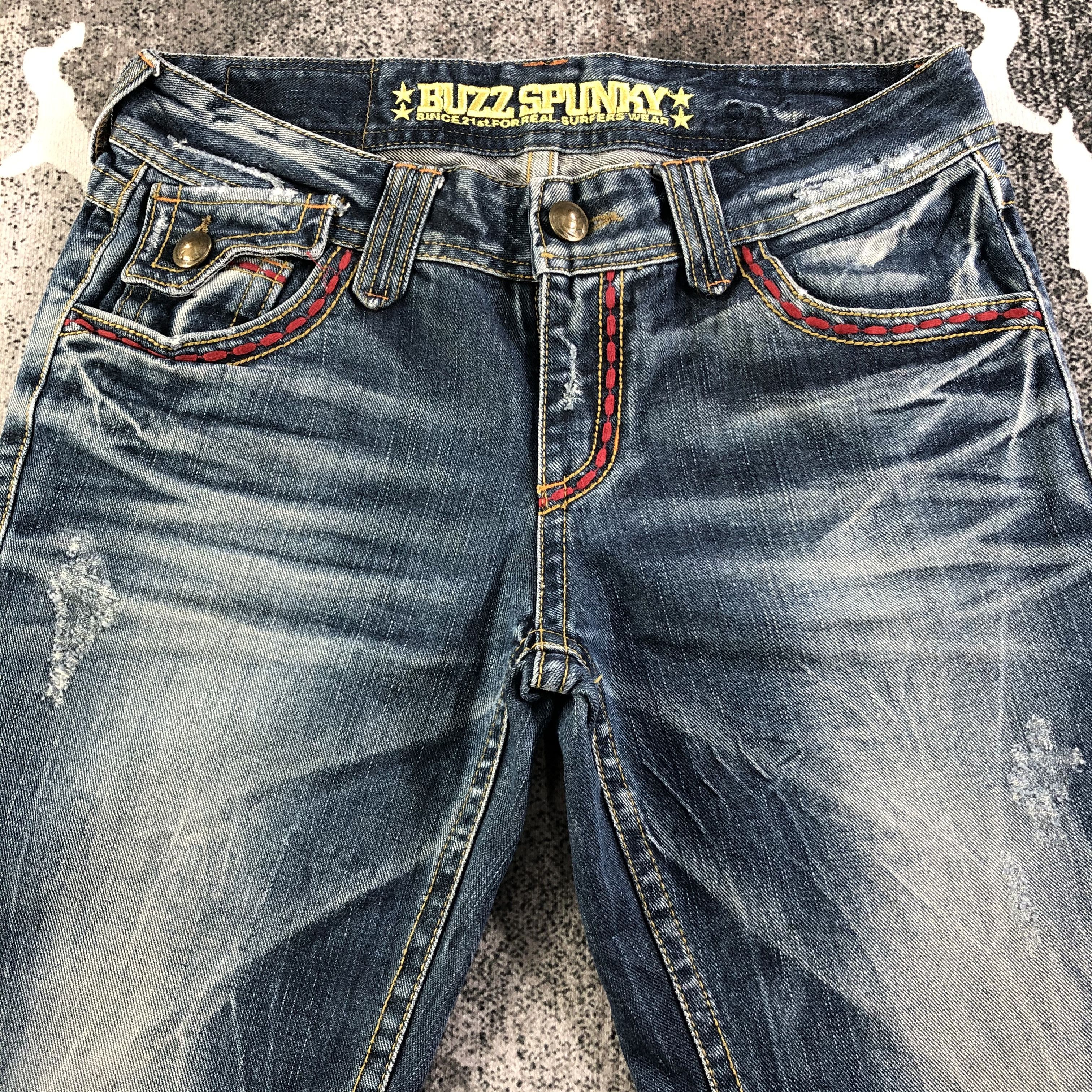 Japanese Brand Buzz Spunky Faded Blue Flared Jeans KJ2105 Size US 32 / EU 48 - 3 Thumbnail