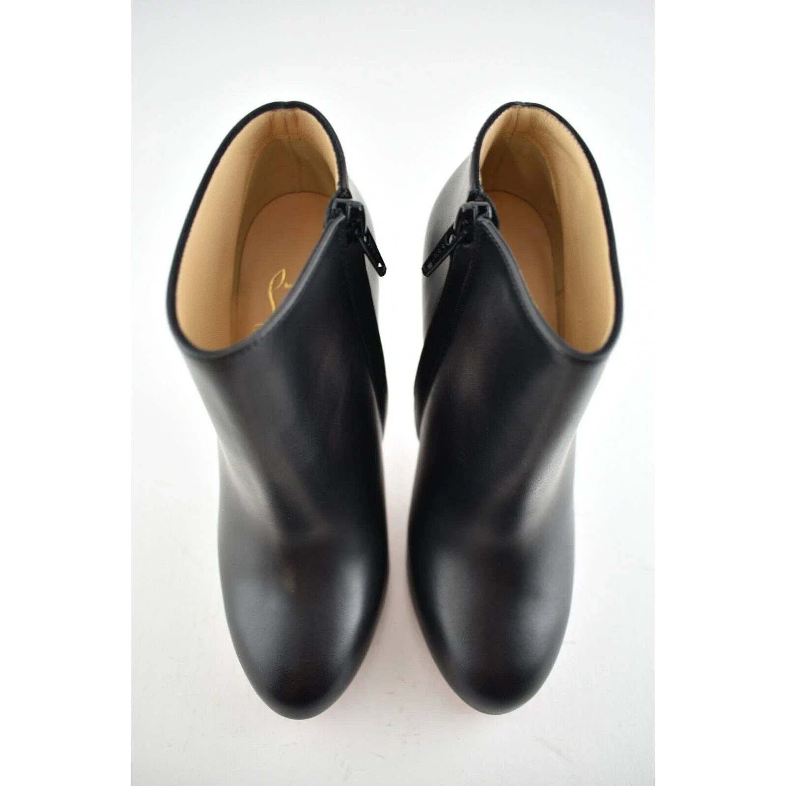 Christian Louboutin Christian Louboutin Belle 100 Black Calf Leather Ankle Size US 5 / IT 35 - 7 Thumbnail
