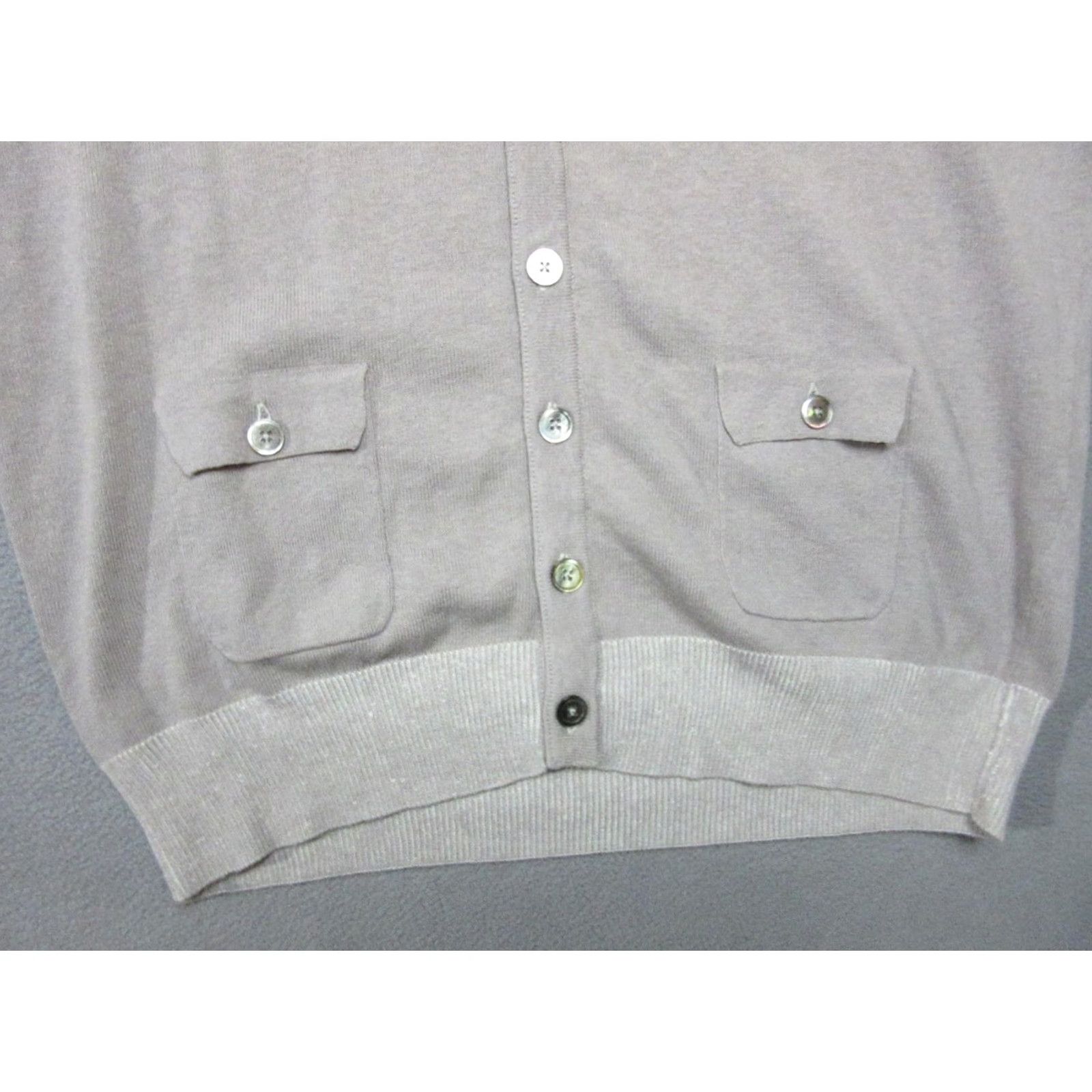 Vintage VINTAGE Scott James Cardigan Sweater Mens M Gray Cotton V-Neck Button Pockets Size US M / EU 48-50 / 2 - 2 Thumbnail