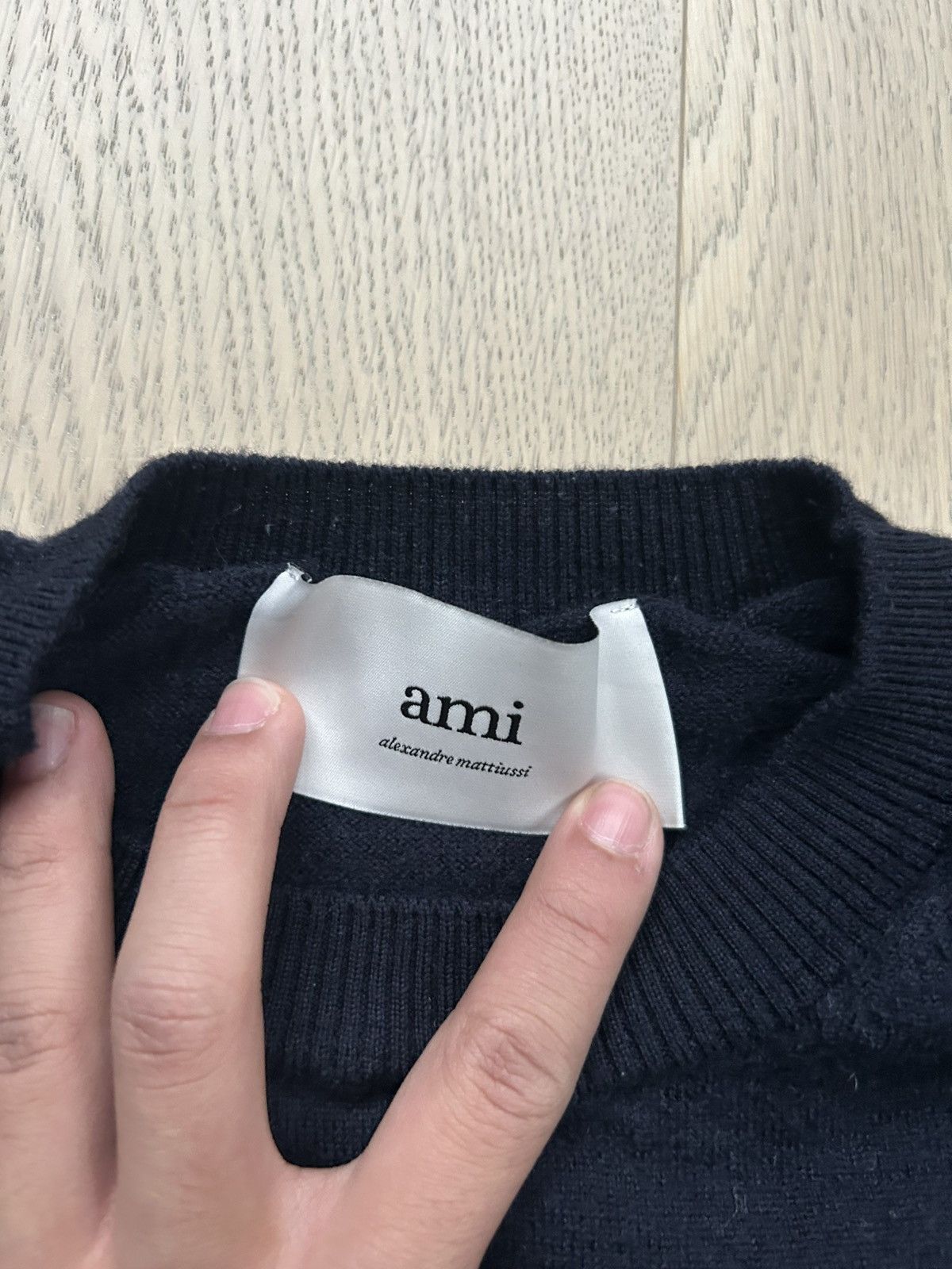 AMI Navy Ami Paris Heart Logo Sweater Size US XS / EU 42 / 0 - 6 Thumbnail